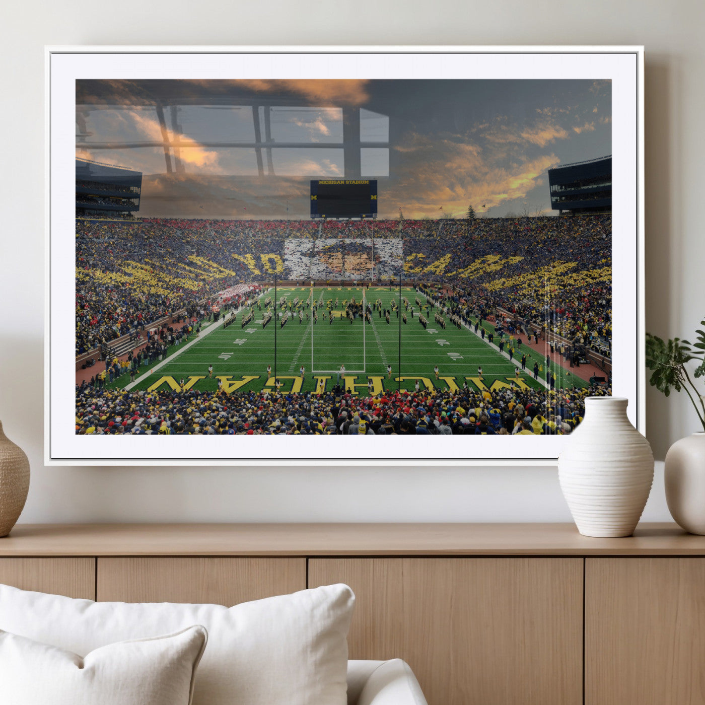 MGC-FP-36x24 - University of Michigan Wolverines Print Canvas, Football Team Print - Ann Arbor Michigan Stadium