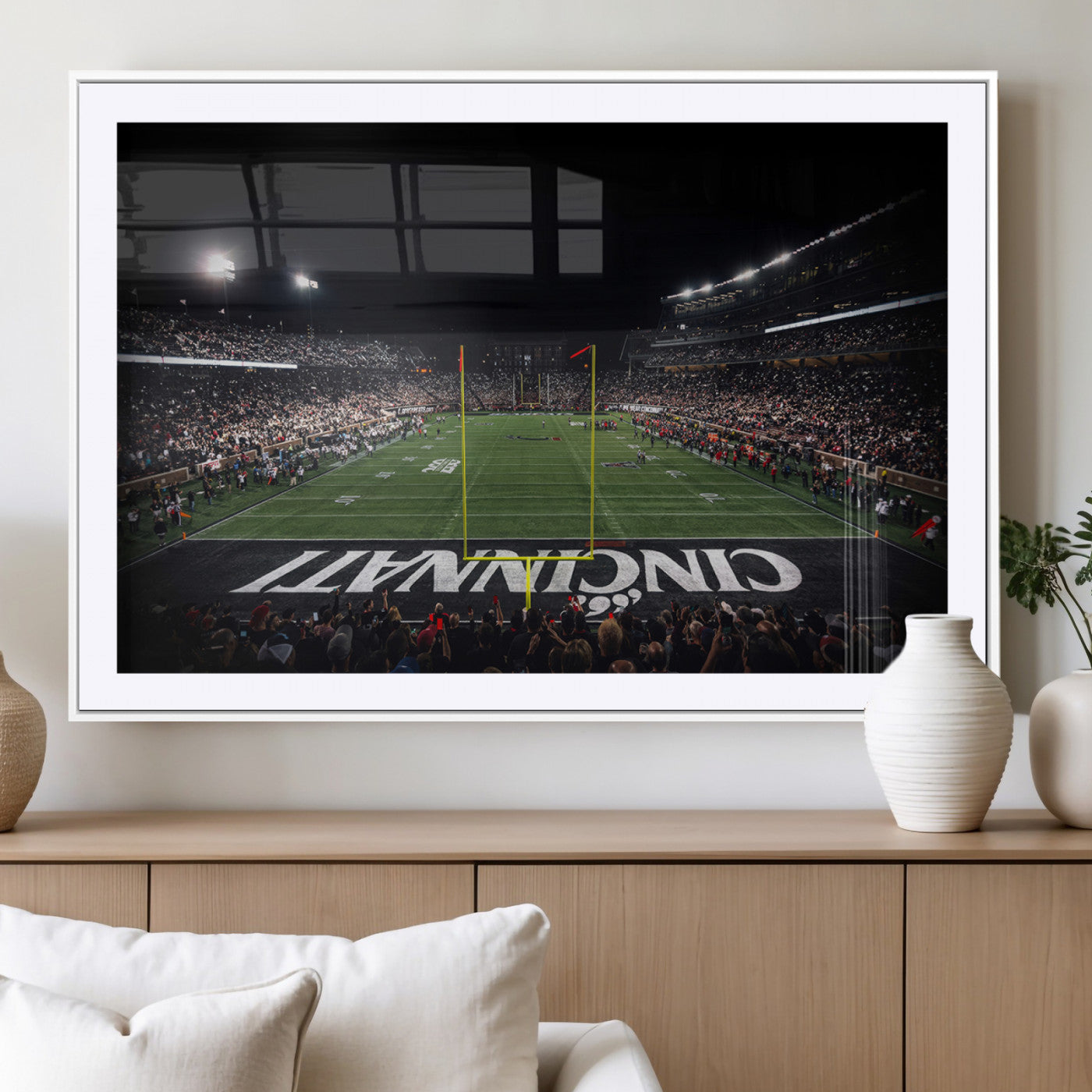 MGC-FP-36x24 - Cincinnati Bearcats Football Team Print - Nippert Stadium Wall Art Canvas Print