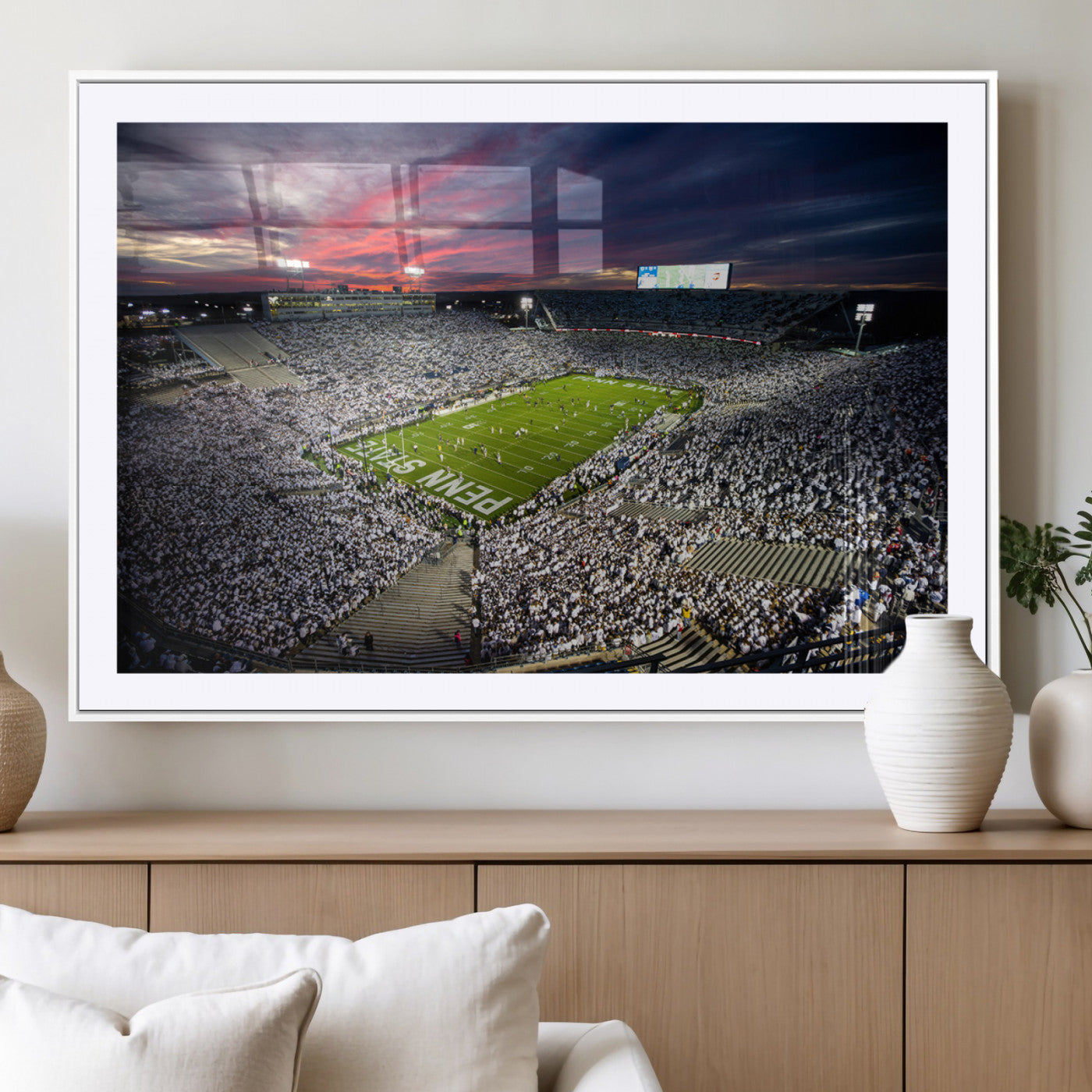 MGC-FP-36x24 - Penn State Nittany Lions Football Team Print - University Park Beaver Stadium Art Canvas Print