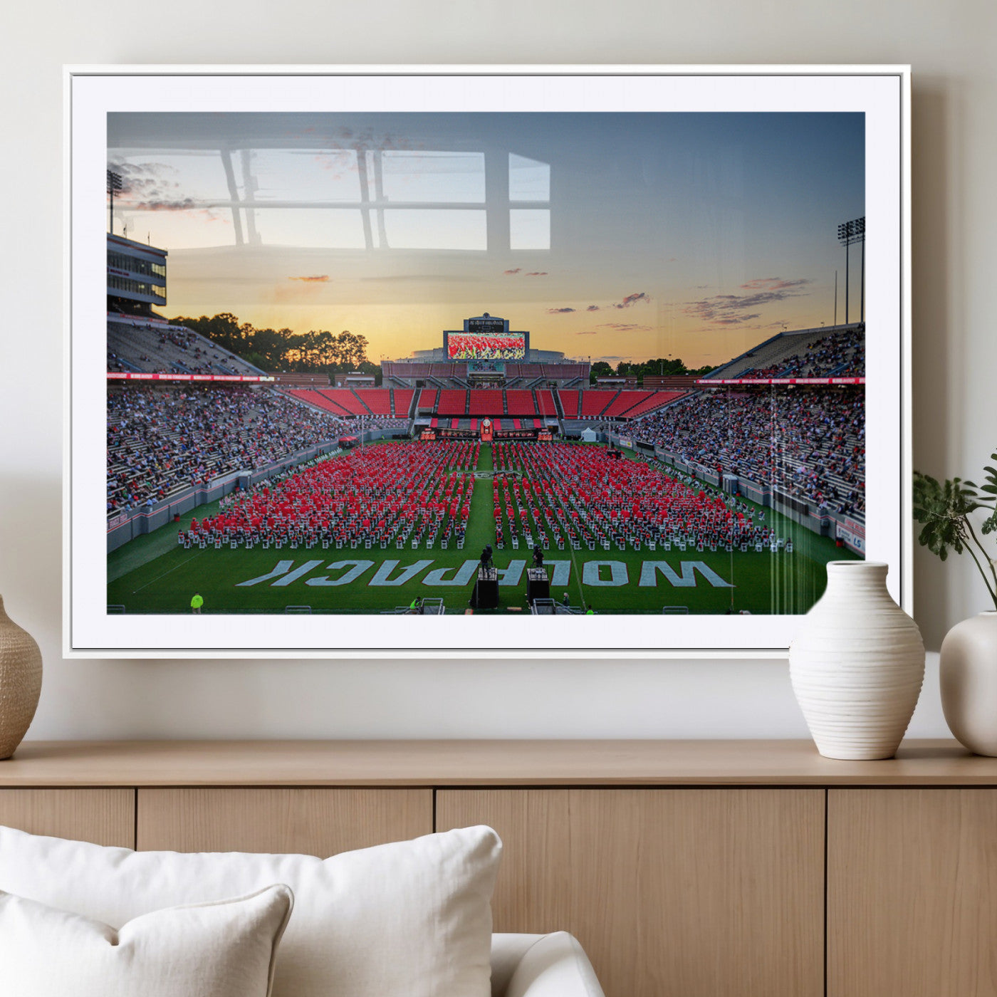 MGC-FP-36x24 - NC State Wolfpack Football Team Print Wall Art - Raleigh Carter-Finley Stadium Wall Art Canvas Print