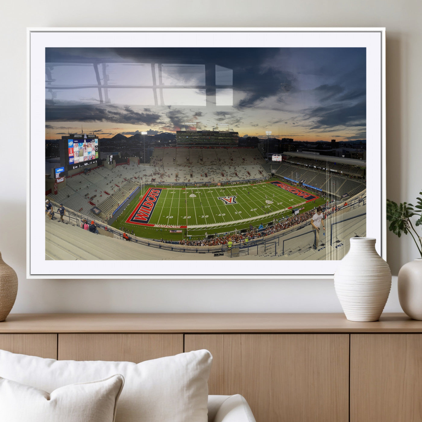 MGC-FP-36x24 - Arizona Wildcats Football Team Print - Tucson Arizona Stadium Wall Art Canvas Print