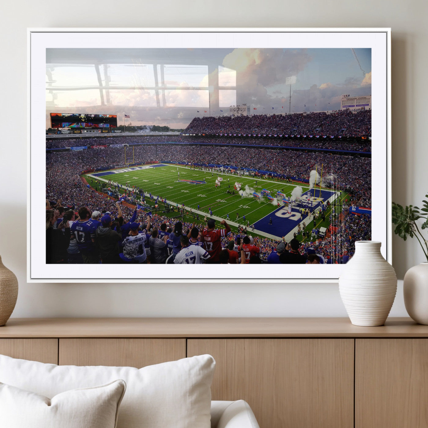 MGC-FP-36x24 - Buffalo Bills Football Team Print - Buffalo Highmark Stadium Wall Art Canvas Print