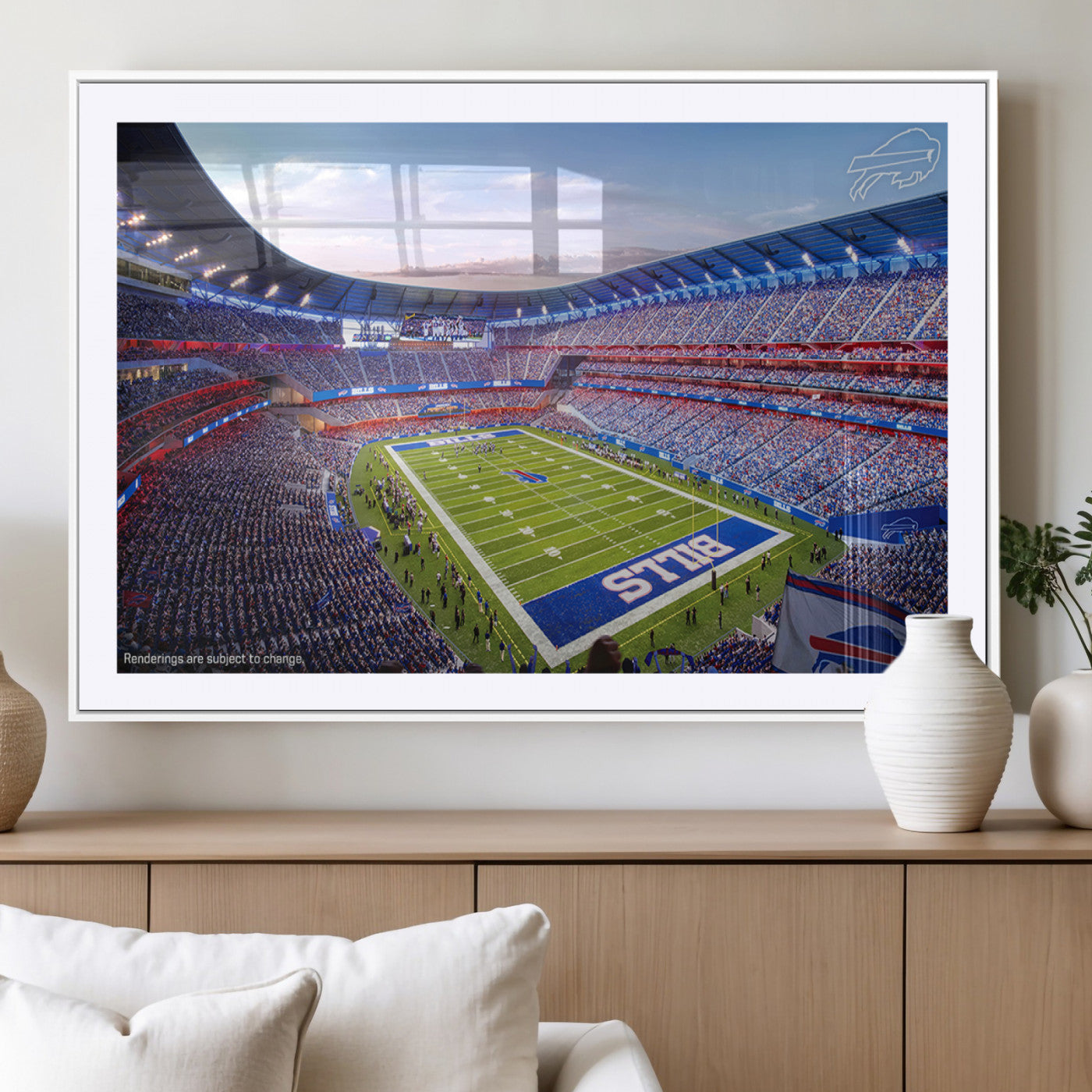 MGC-FP-36x24 - Buffalo Bills Football Team Print Canvas - Buffalo Highmark Stadium Wall Art Canvas Print