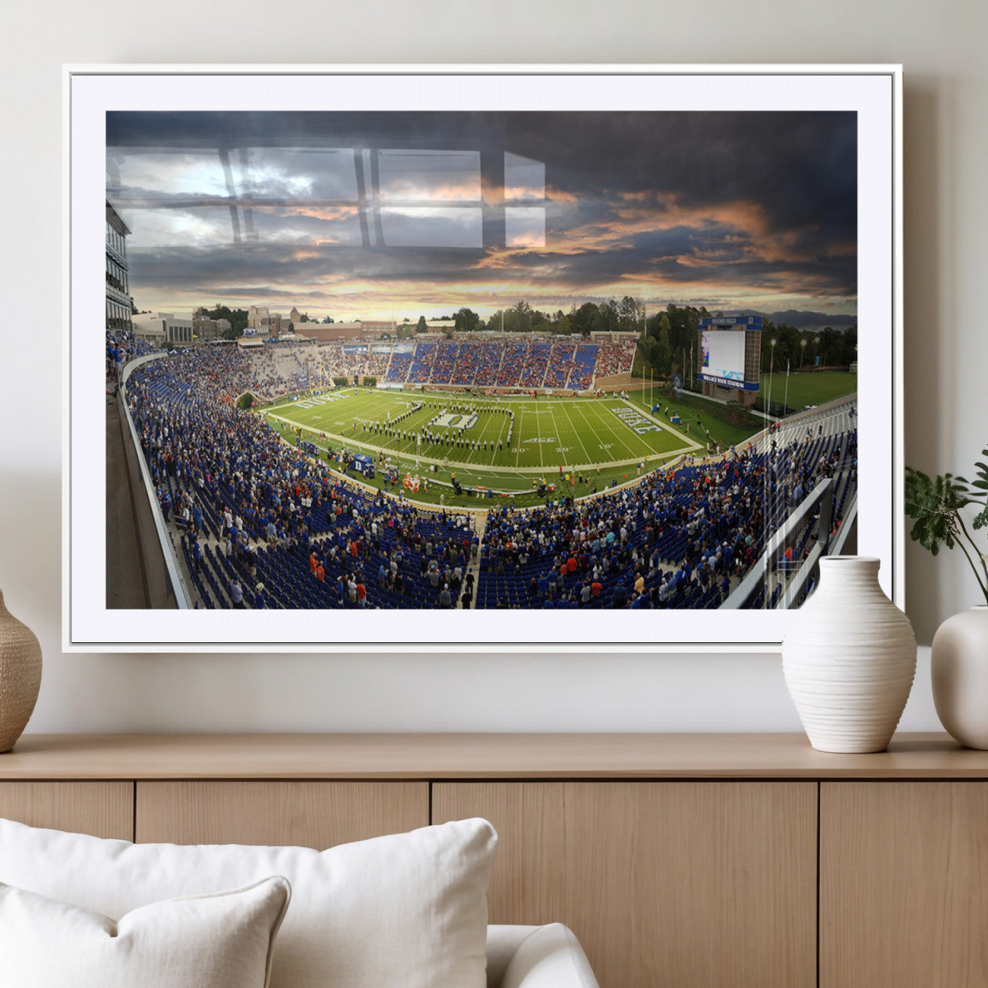 MGC-FP-36x24 - Duke University Blue Devils Football Team Print - Durham Wallace Wade Stadium Wall Art Canvas Print