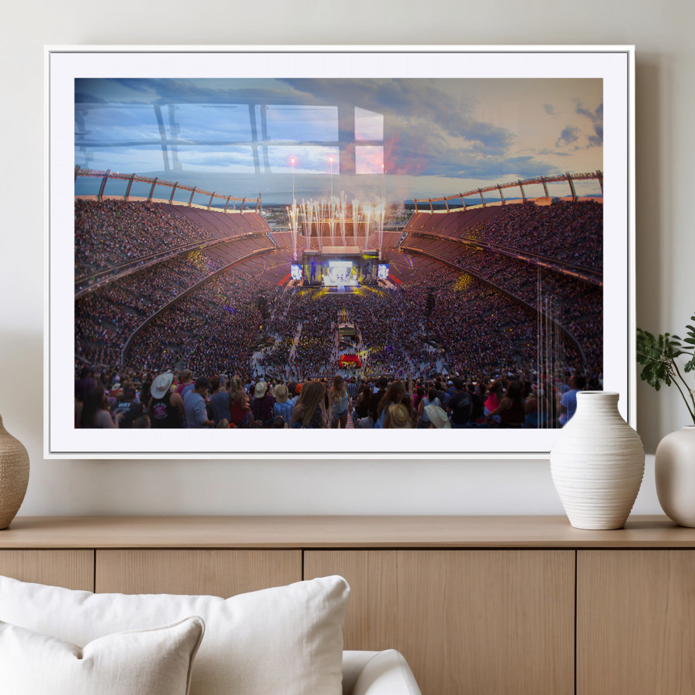 MGC-FP-36x24 - Denver Broncos Football Team Print Canvas- Empower Field at Mile High Stadium Wall Art Canvas Print