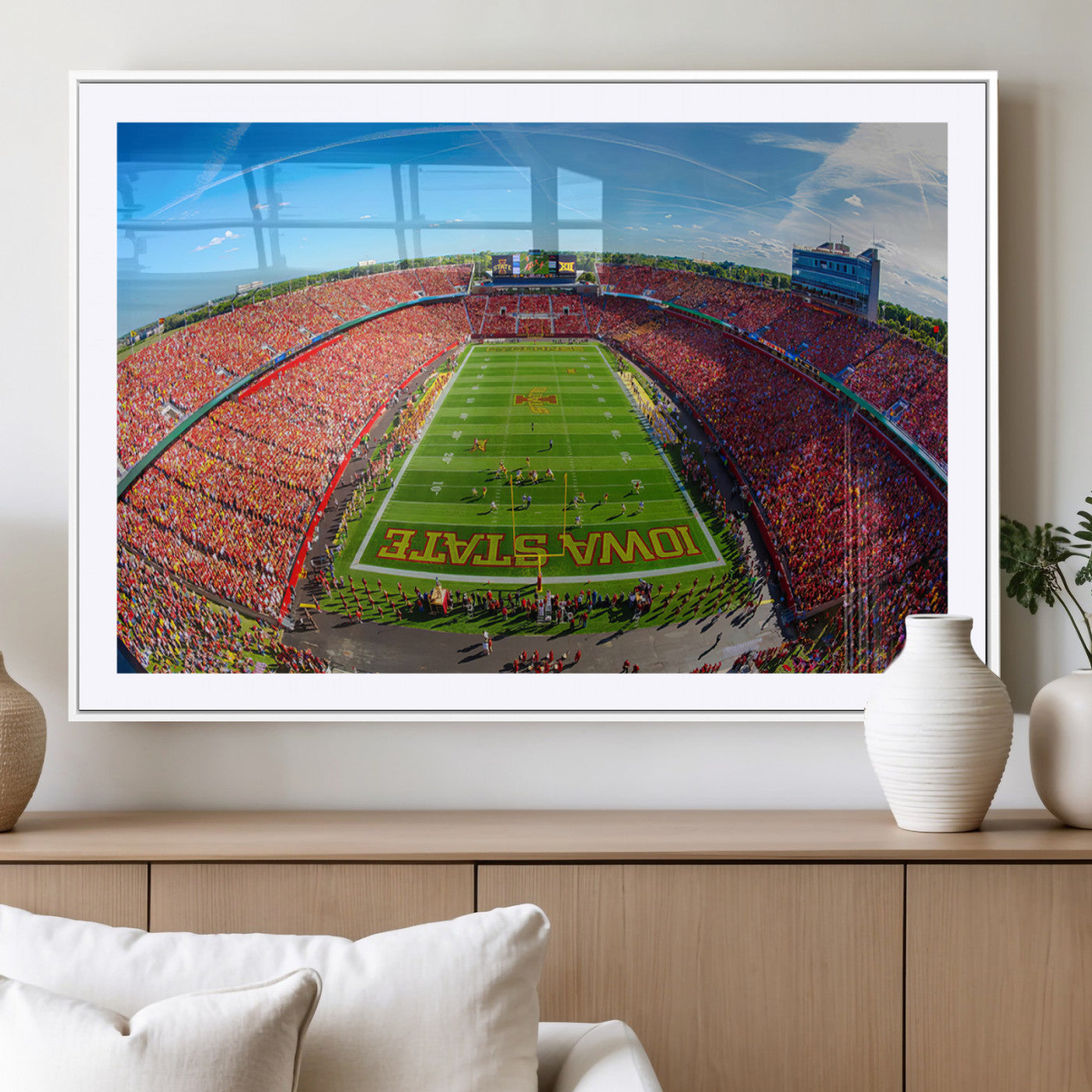 MGC-FP-36x24 - Iowa State University Cyclones Football Team Print - Ames Jack Trice Stadium Art Canvas Print
