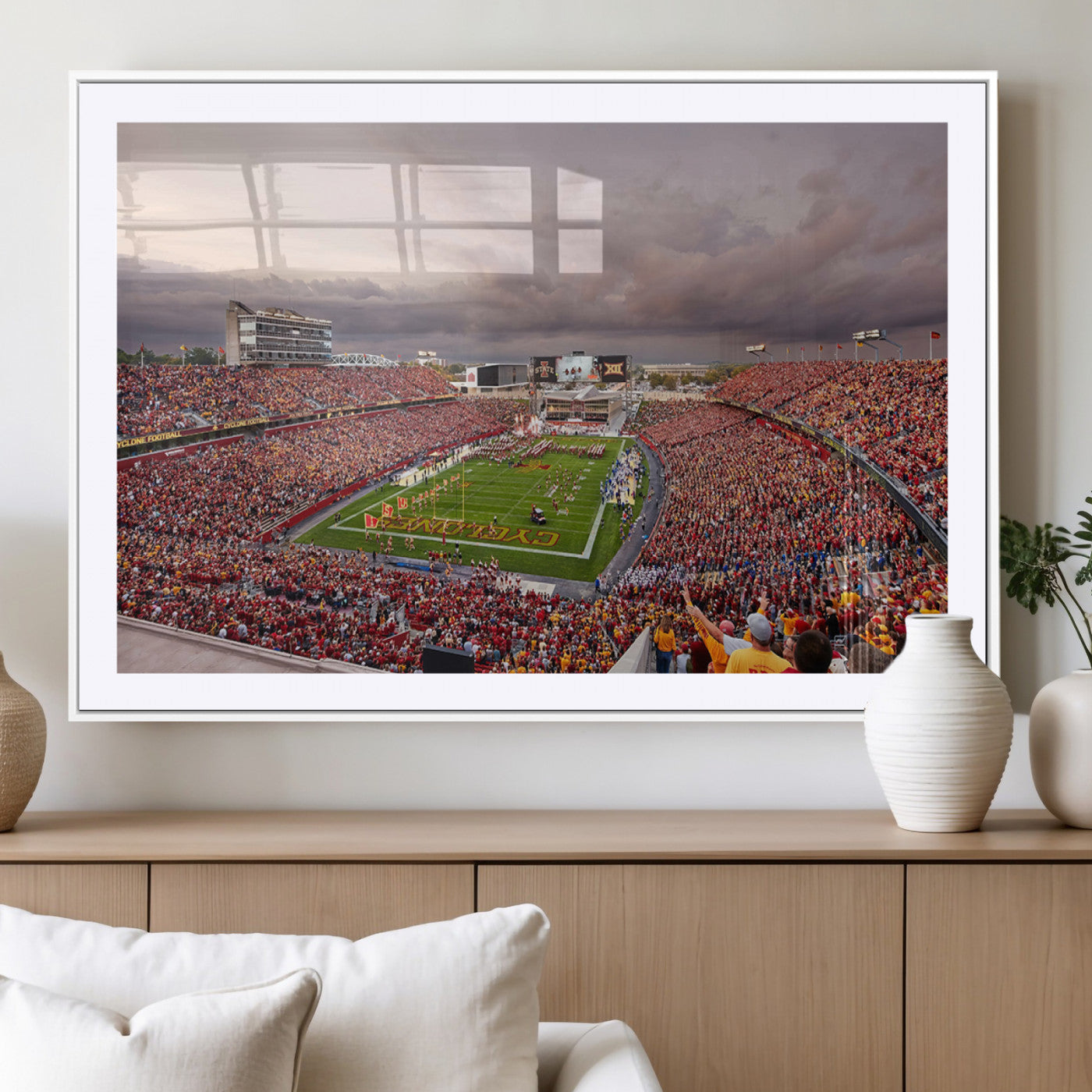 MGC-FP-36x24 - Iowa State University Cyclones Football Team Print - Ames Jack Trice Stadium Wall Art Canvas Print
