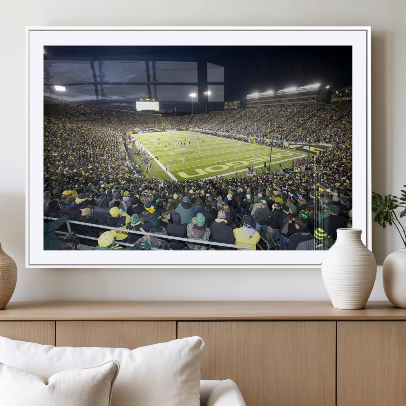 MGC-FP-36x24 - University of Oregon Ducks Football Team Print - Eugene Autzen Stadium Wall Art Canvas Print