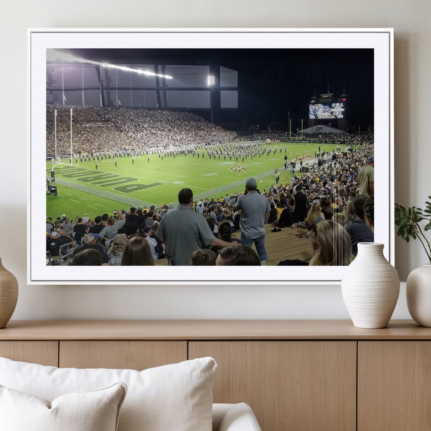 MGC-FP-36x24 - Purdue University Boilermakers Football Team Print - West Lafayette Ross-Ade Stadium Wall Art Canvas