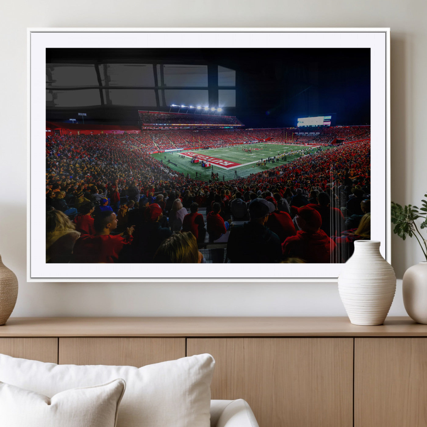 MGC-FP-36x24 - Rutgers Scarlet Knights Football Team Print - SHI Stadium, Piscataway Wall Art Canvas Print