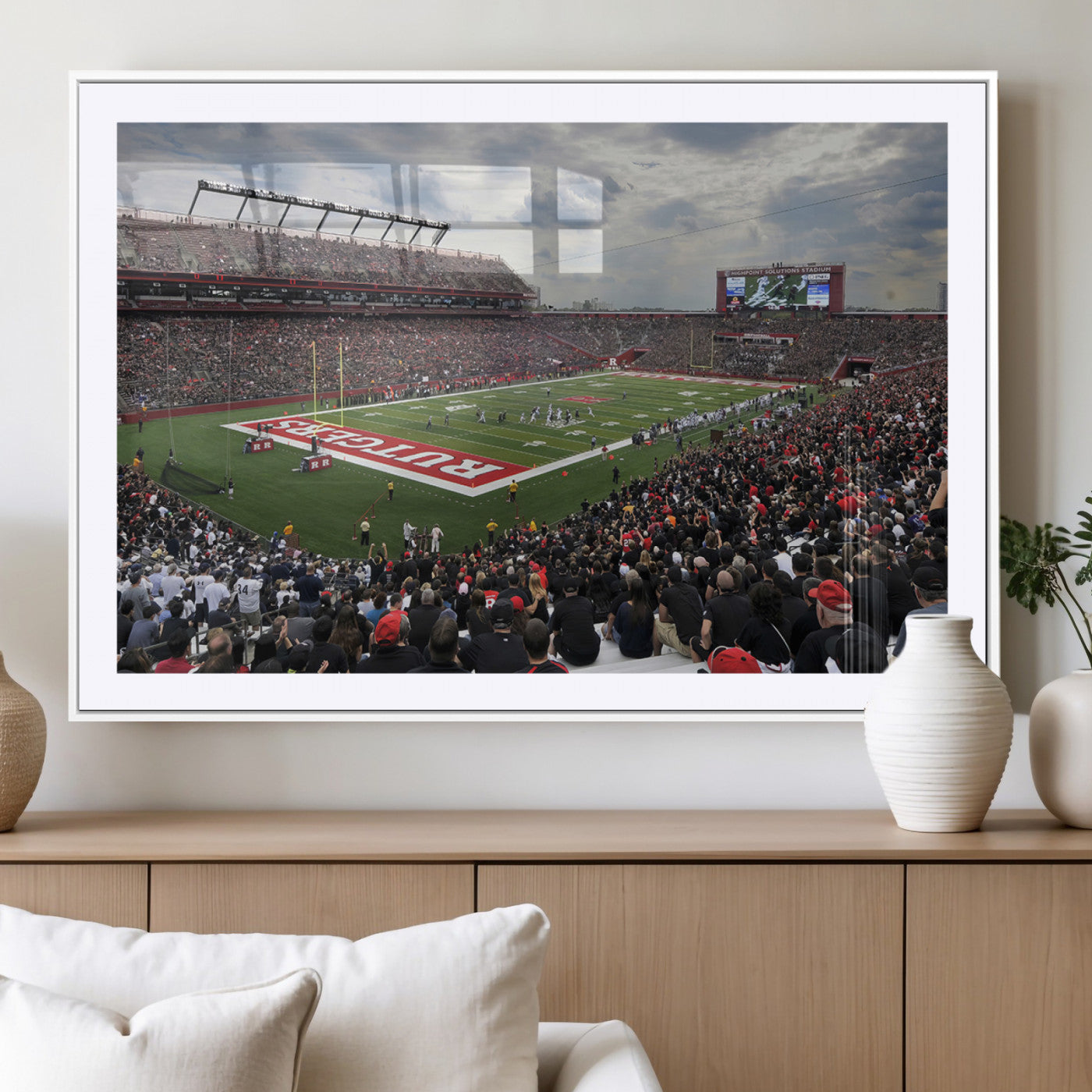 MGC-FP-36x24 - Rutgers Scarlet Knights Football Team Print - SHI Stadium, Piscataway Wall Art Canvas Print