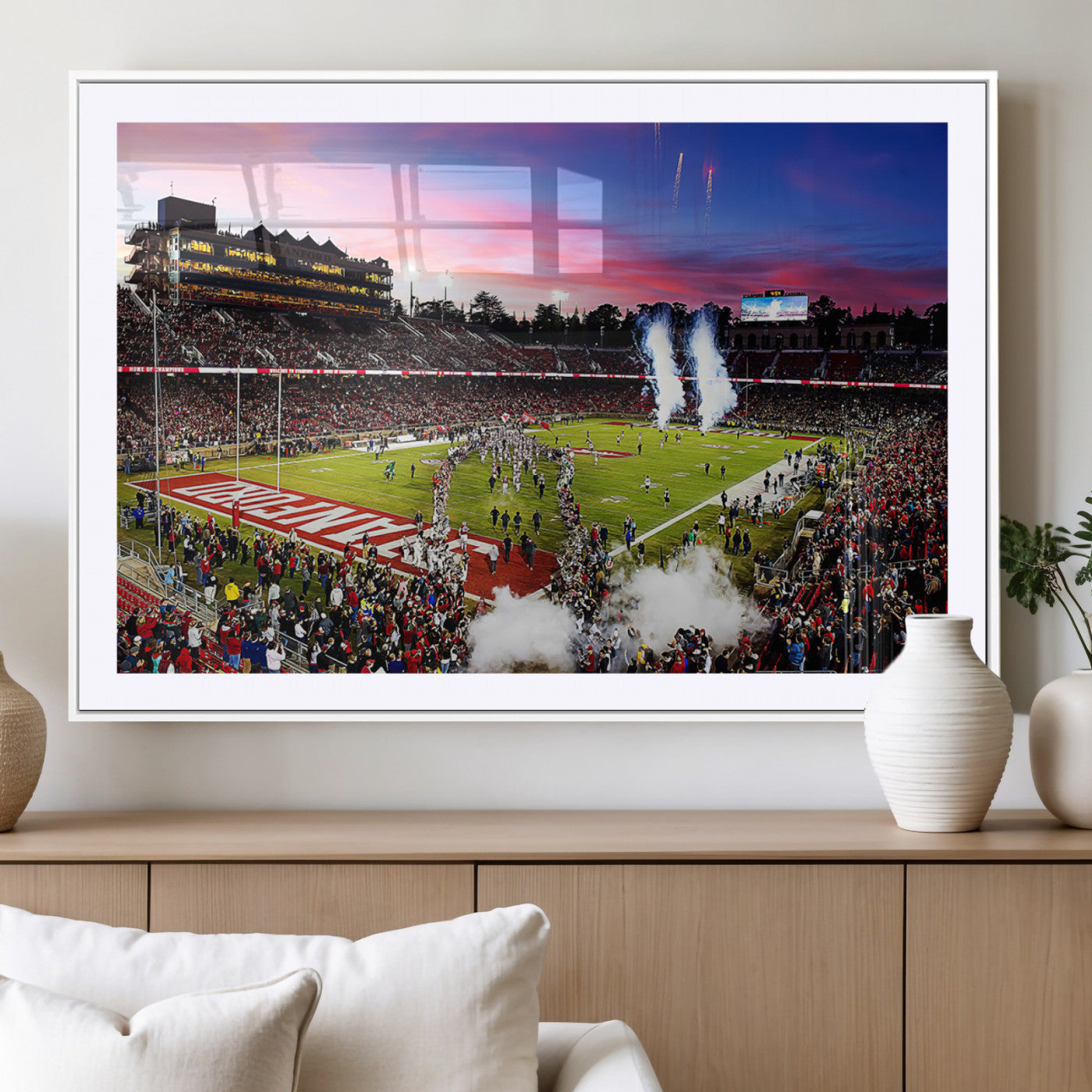MGC-FP-36x24 - Stanford University Cardinal Football Team Print - Stanford Stadium Wall Art Canvas Print