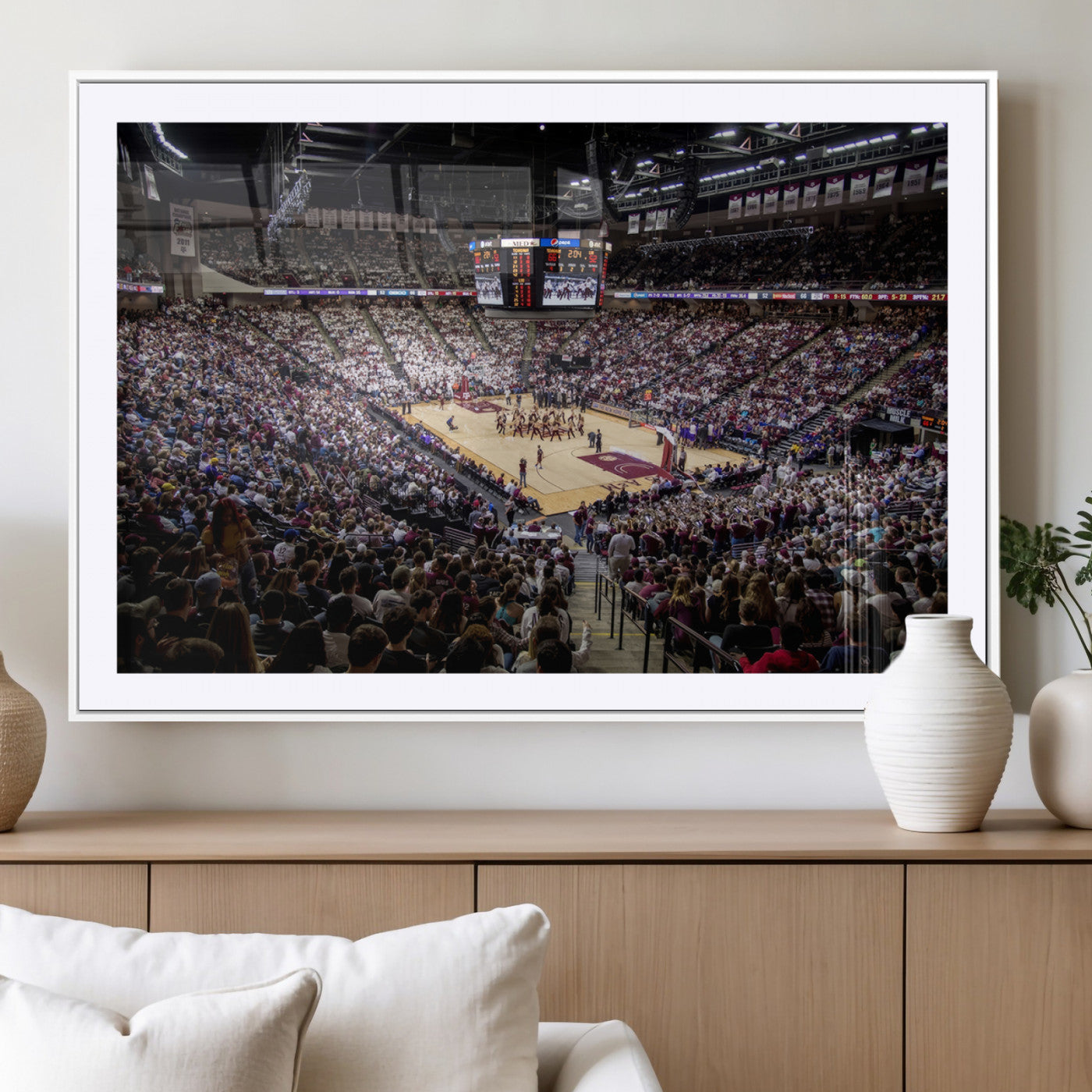 -University of Nebraska Cornhuskers Basketball Team Print - Lincoln Red Arena Wall Art Canvas Print