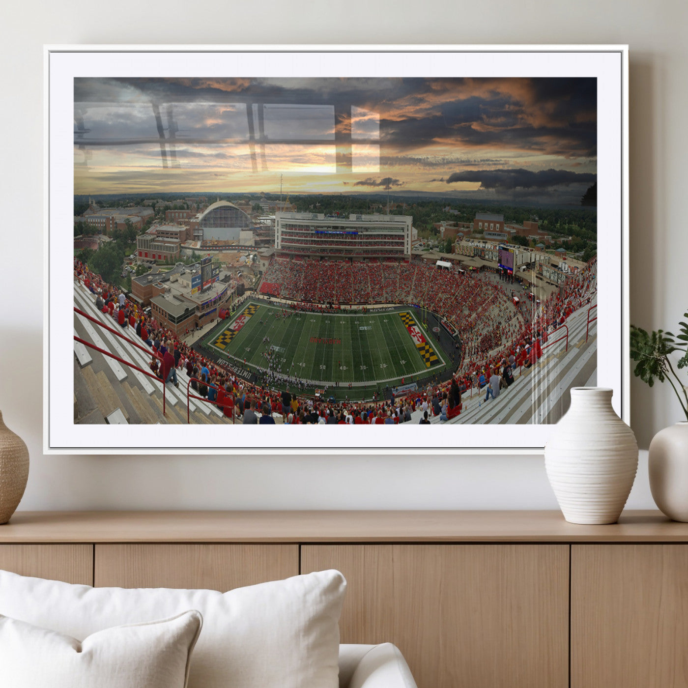 -University of Maryland Terrapins Football Team Print - College Park SECU Stadium Wall Art Canvas