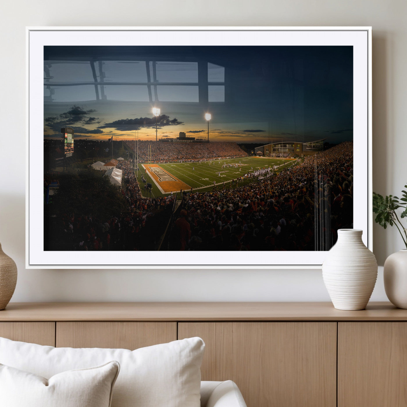 MGC-FP-36x24 - Ball State Cardinals Football Team Print - Muncie Scheumann Stadium Wall Art Canvas Print