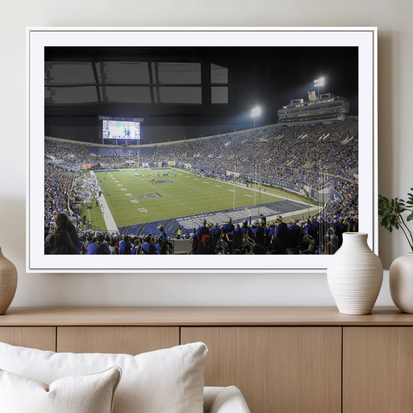-University of Memphis Tigers Football Team Print - Memphis Simmons Bank Liberty Stadium Wall Art