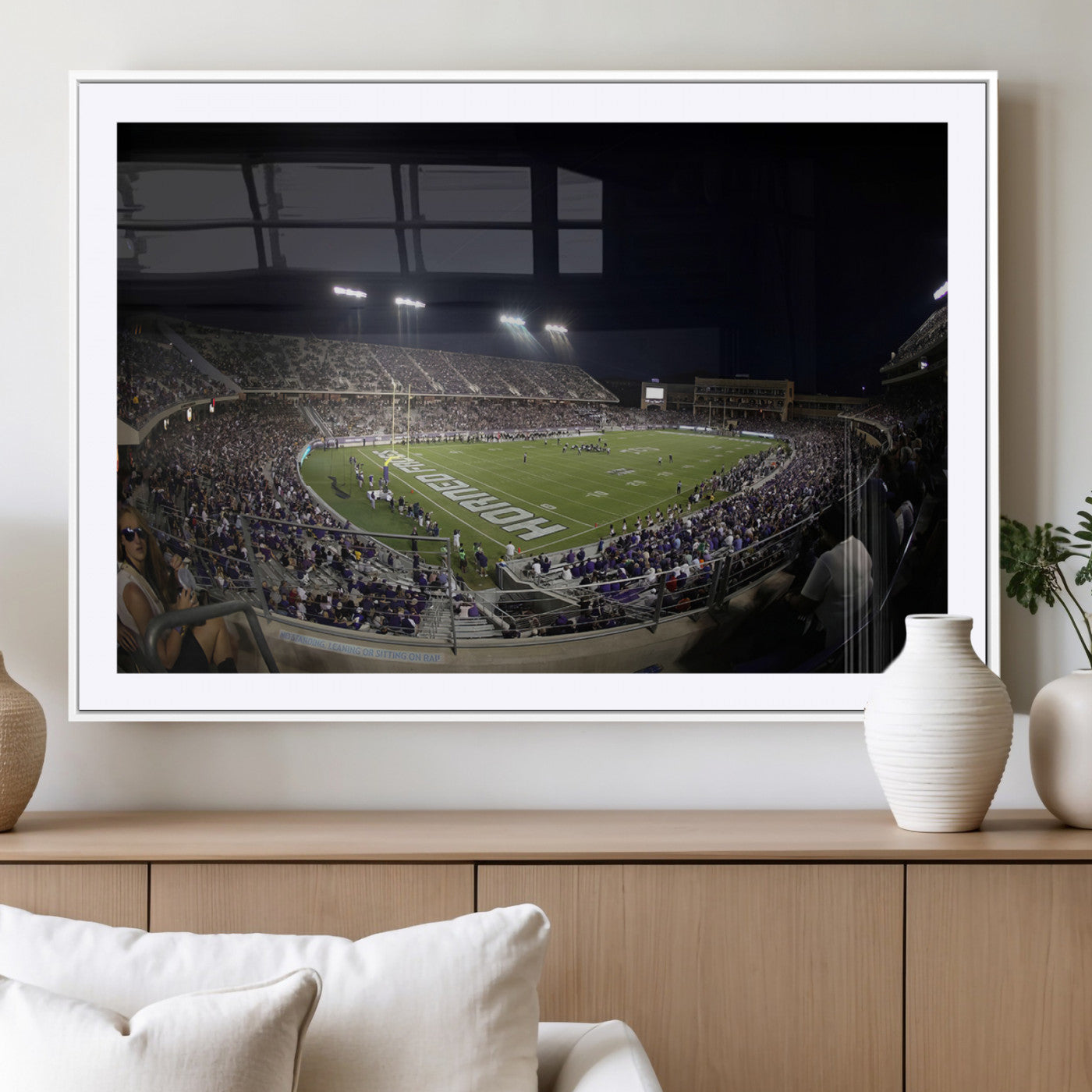 MGC-FP-36x24 - TCU Horned Frogs Football Team Print - Fort Worth Amon G. Carter Stadium Wall Art Canvas Print.