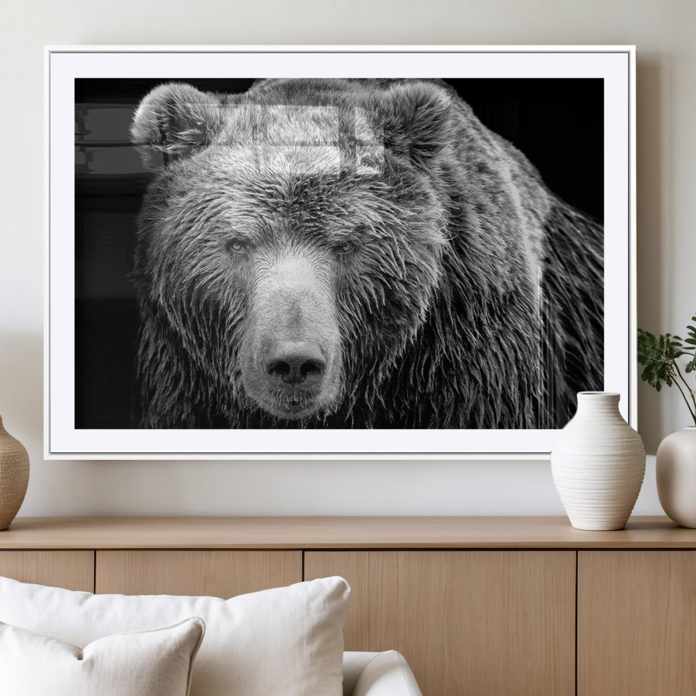 MGC-FP-36x24 - 399 Grizzly Bear Canvas Print | Ready to Hang Wall Art | Rustic Farmhouse & Cabin Decor | Wildlife