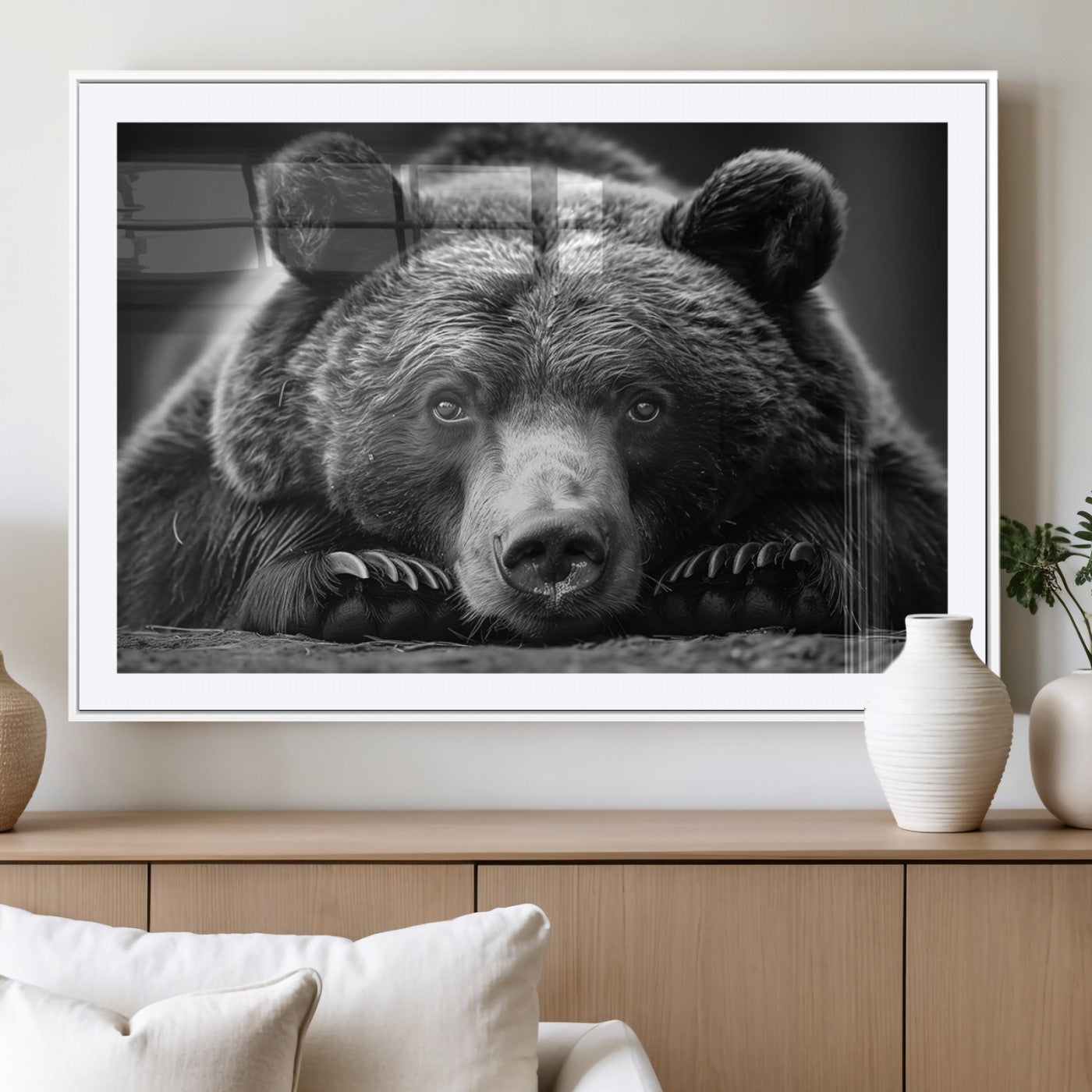 MGC-FP-36x24 - Resting Grizzly 399 Bear Canvas Print | Ready to Hang Wall Art | Rustic Cabin & Farmhouse Decor |