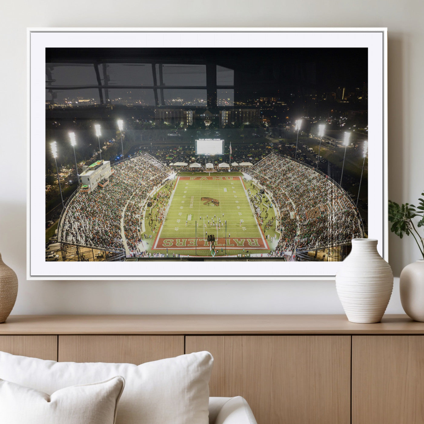 MGC-FP-36x24 - Florida A&M Rattlers Football Team Print - Tallahassee Bragg Memorial Stadium Wall Art Canvas Print