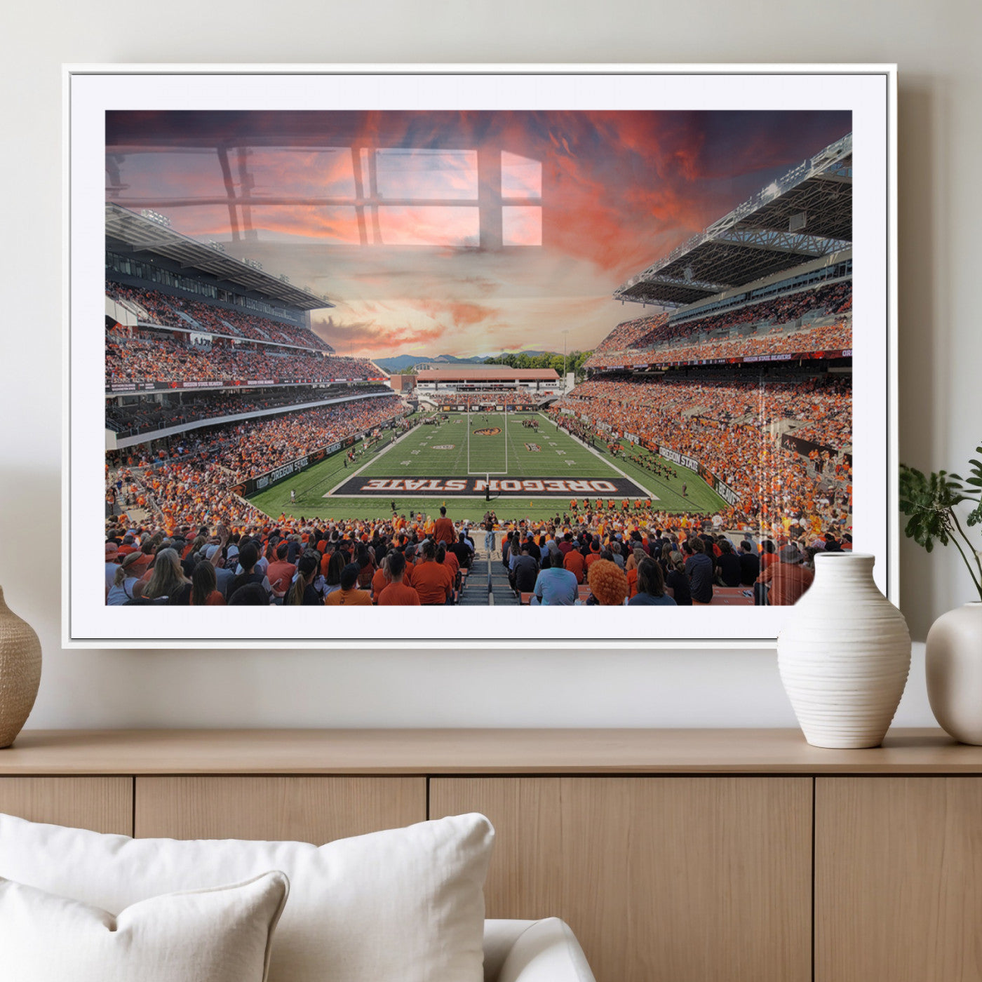 MGC-FP-36x24 - Oregon State Beavers Football Team Print - Corvallis Reser Stadium Wall Art Canvas Print