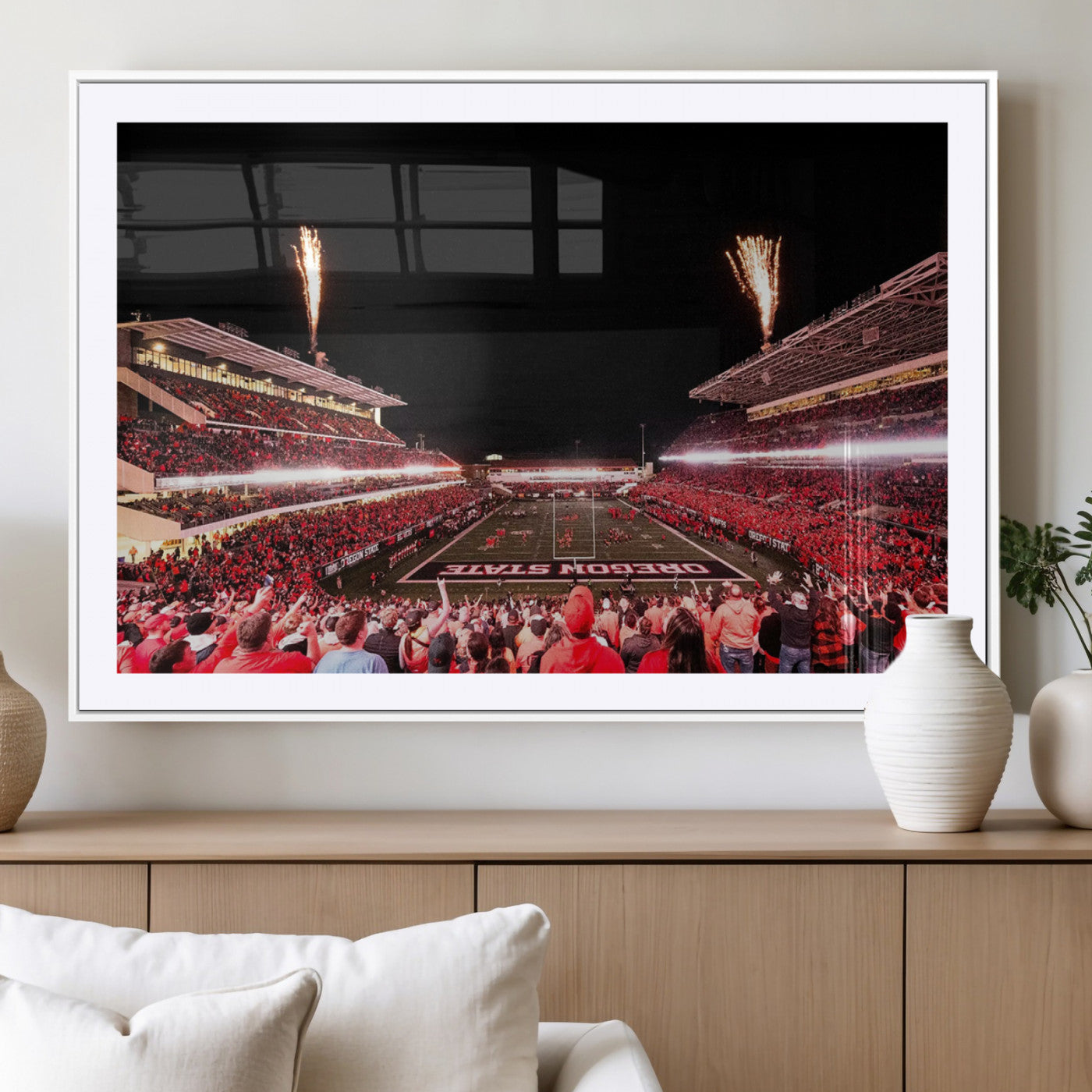 MGC-FP-36x24 - Oregon State Beavers Football Team Print - Corvallis Reser Stadium Wall Art Canvas Print