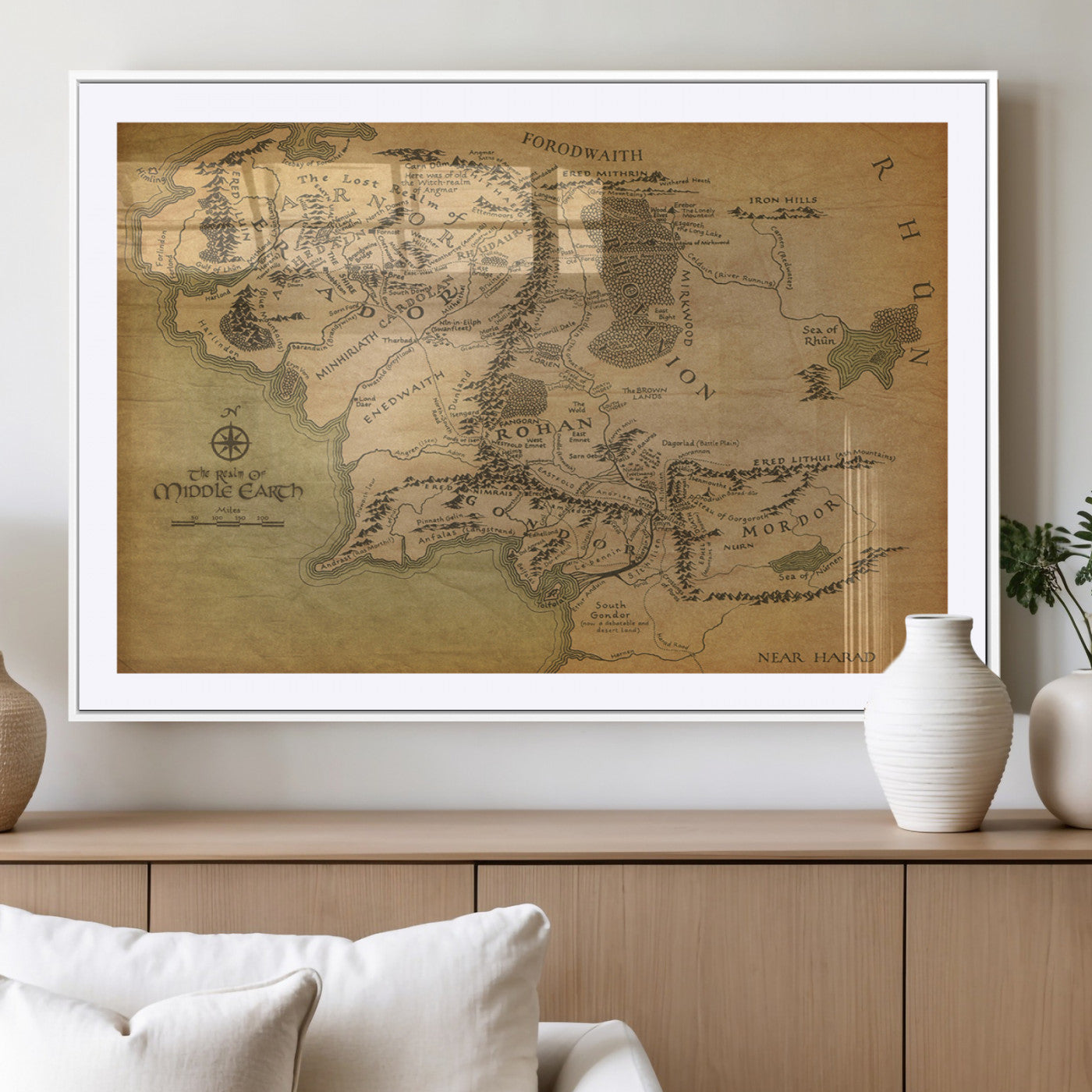 MGC-FP-36x24 - Push Pin World Map Canvas Print – Framed Wall Art for Couples to Track Their Travels – Anniversary