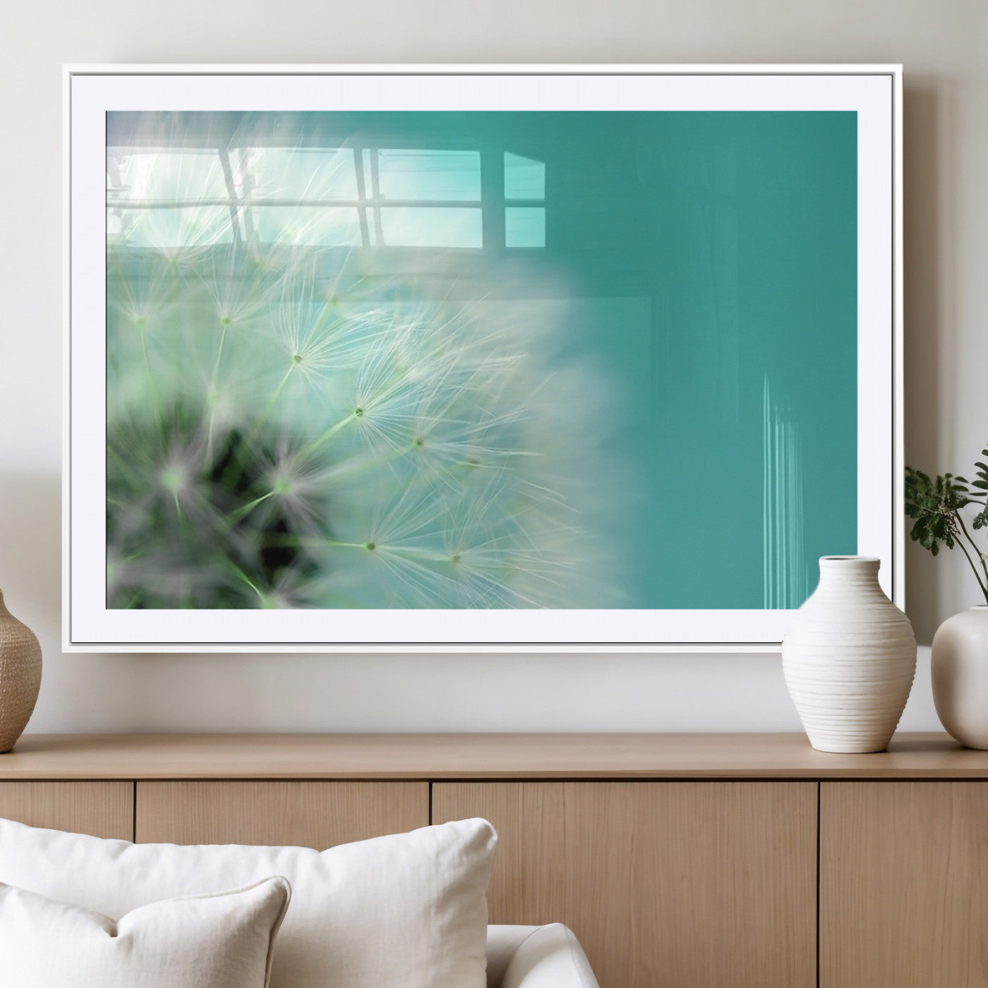 MGC-FP-36x24 - DANDELION Flower Wall Art Canvas Print, Canvas Dandelion Floral Wall Art