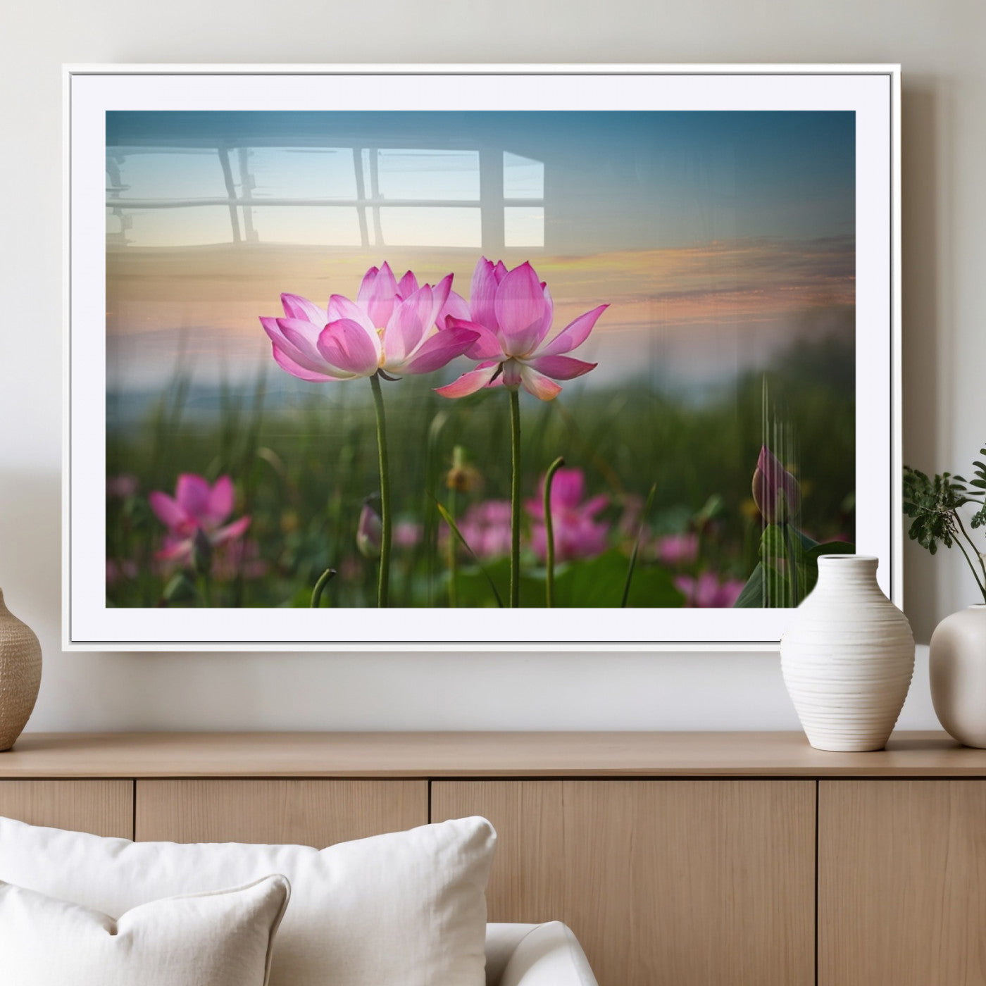 MGC-FP-36x24 - Pink Flower on the Mountain Canvas Print, Framed Pink Flower Canvas Wall Art