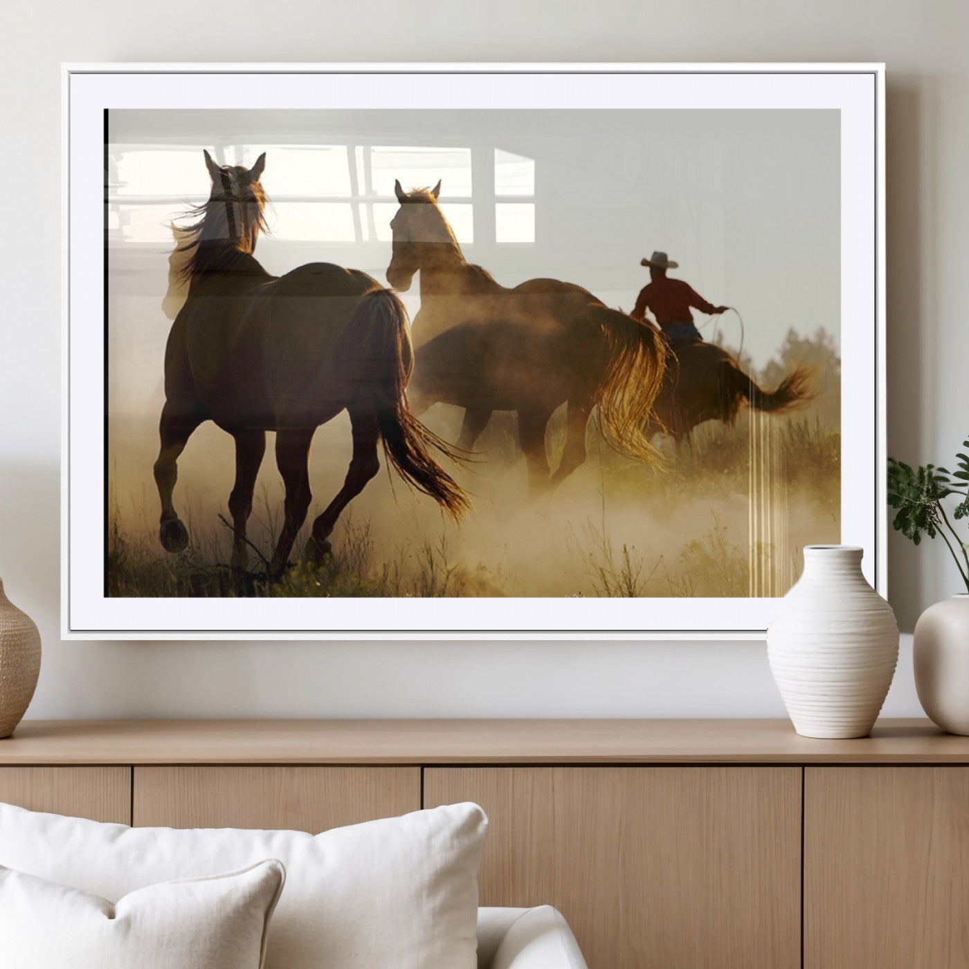 MGC-FP-36x24 - Horses and Cowboys Wall Art Canvas Print
