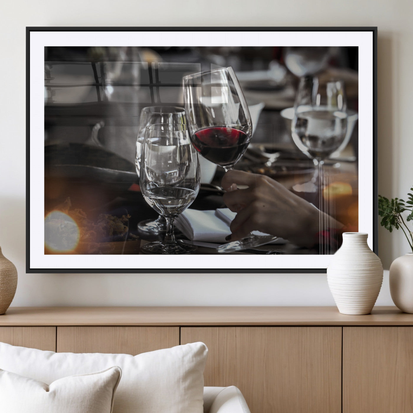 MGC-FP-36x24 - Red Wine and Glass Canvas Print