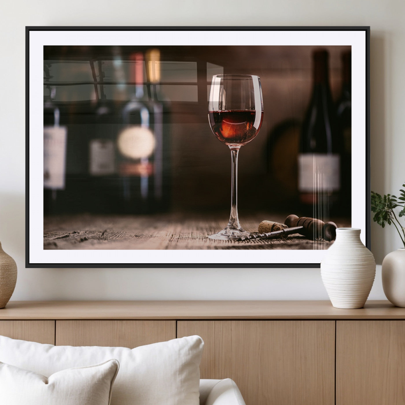 MGC-FP-36x24 - Red Wine and Bottle Canvas Print