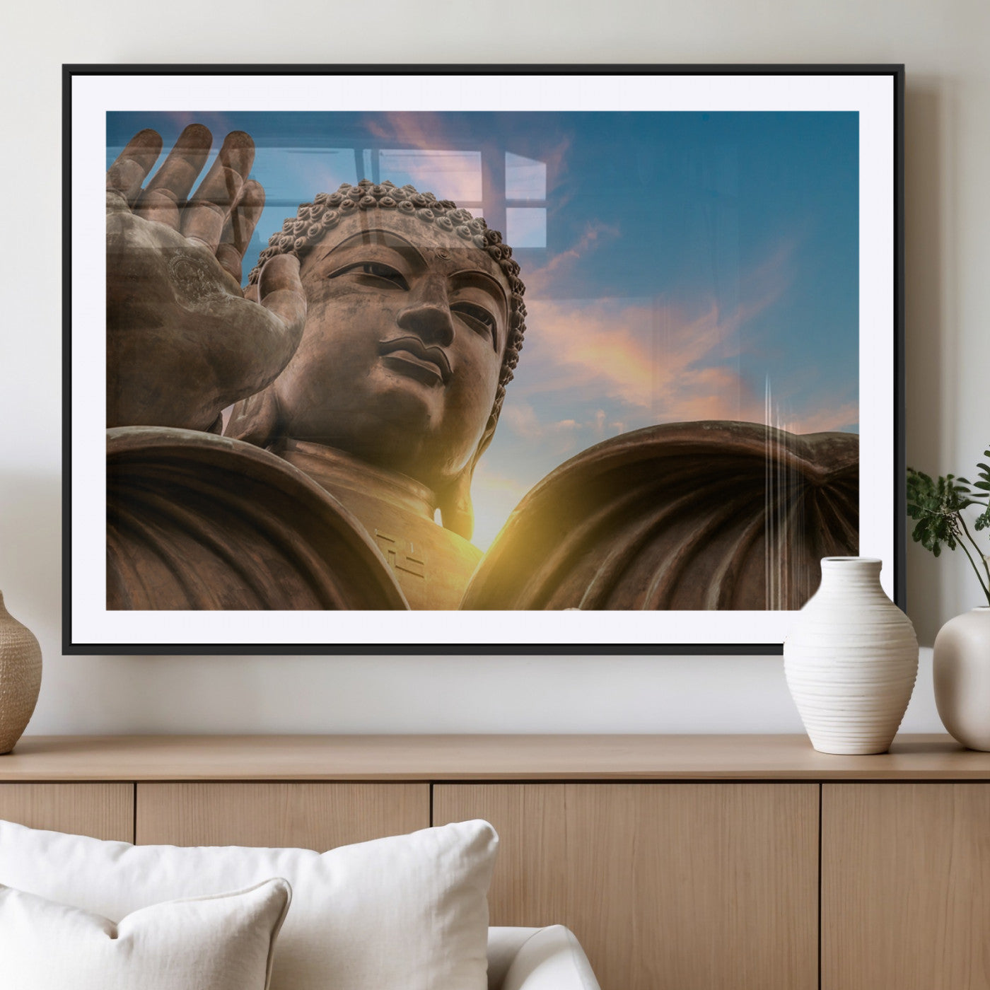 MGC-FP-36x24 - Buddha Statue and Daylight Wall Art, Buddha Statue Wall Art Canvas Print