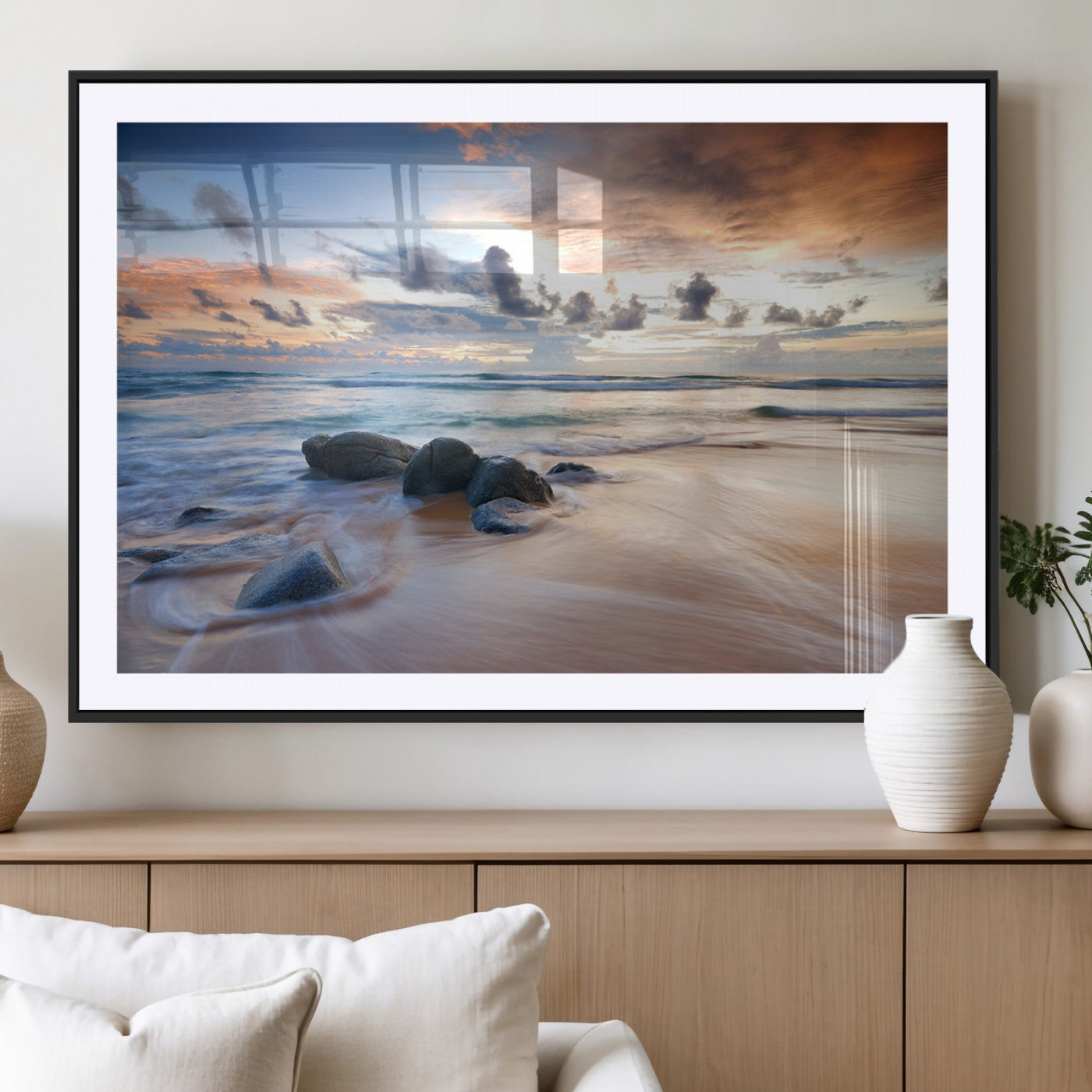 MGC-FP-36x24 - Serene Weather On The Beach Wall Art Canvas Print