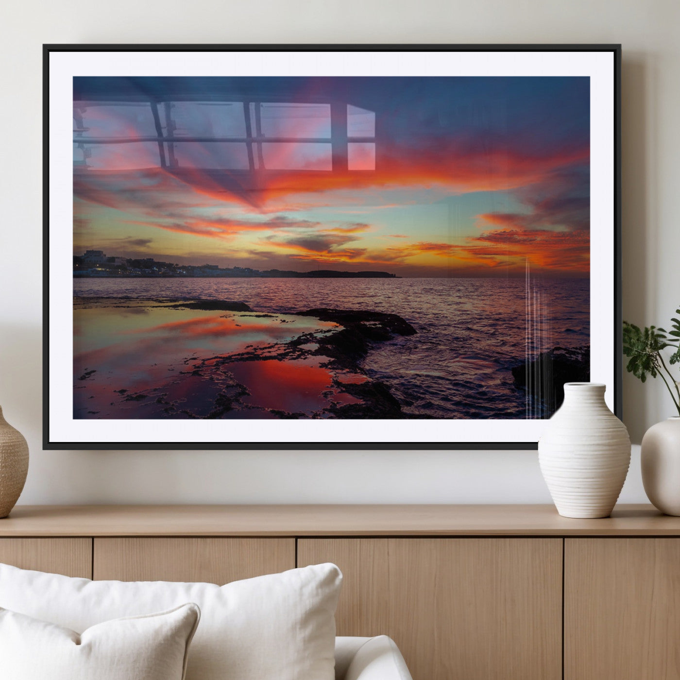 MGC-FP-36x24 - Glorious Sunset on The Beach Wall Art Canvas Print