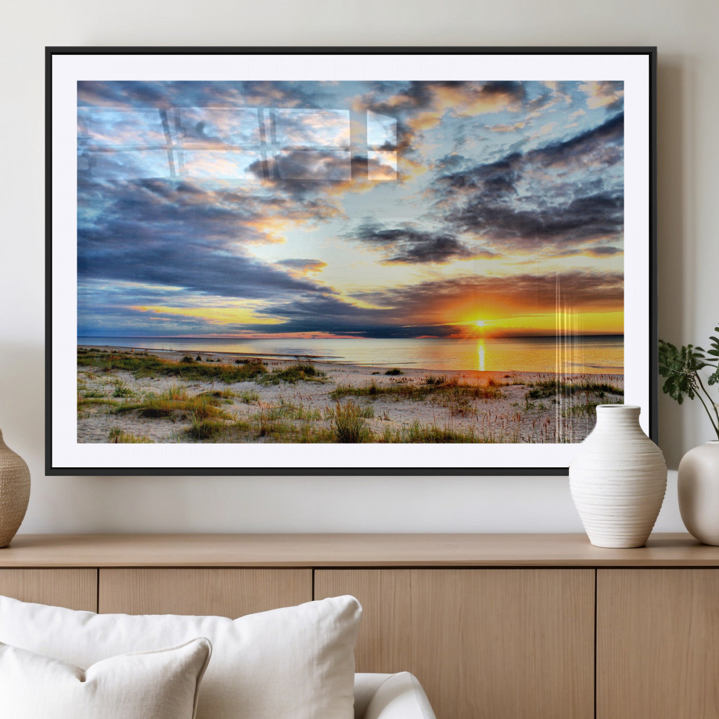 MGC-FP-36x24 - Sunset On The Ocean Wall Art Canvas Print