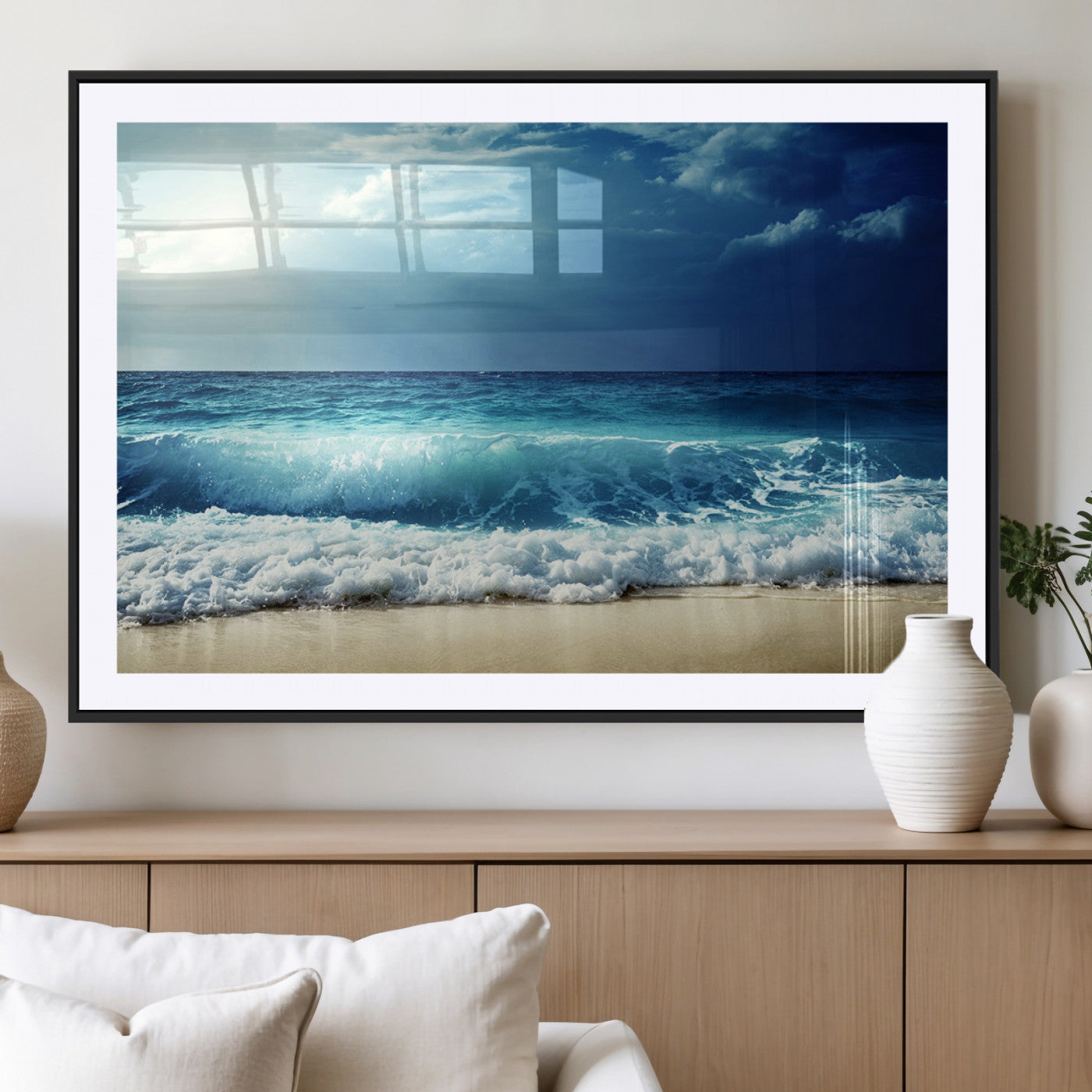 MGC-FP-36x24 - Majestic Ocean Wave Wall Art Canvas | 3 Panel Large Seascape Print for Living Room, Bedroom, Office