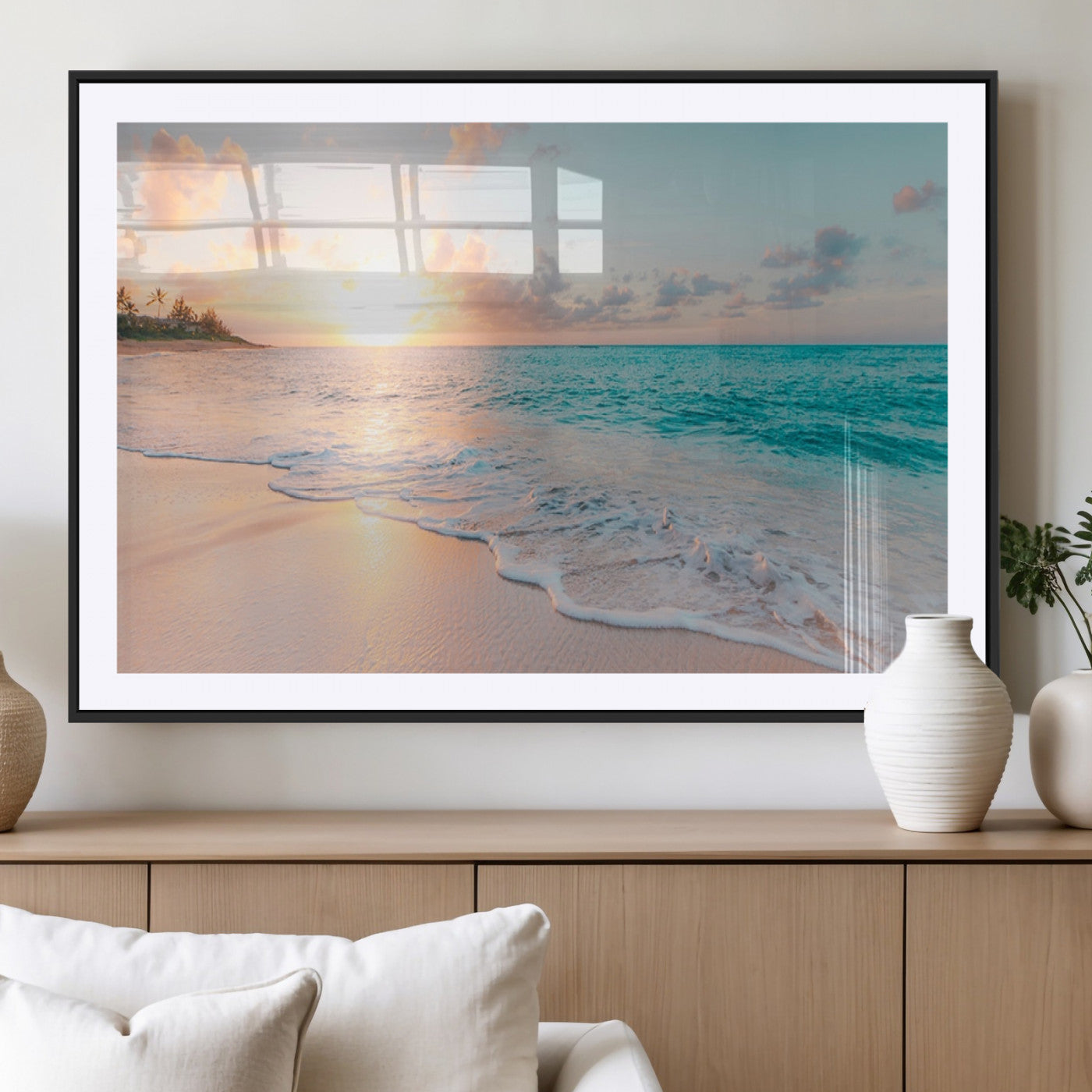 MGC-FP-36x24 - Beach Wall Art - Stunning Ocean Sunset Canvas Print with Coastal Design for Elegant and Relaxing