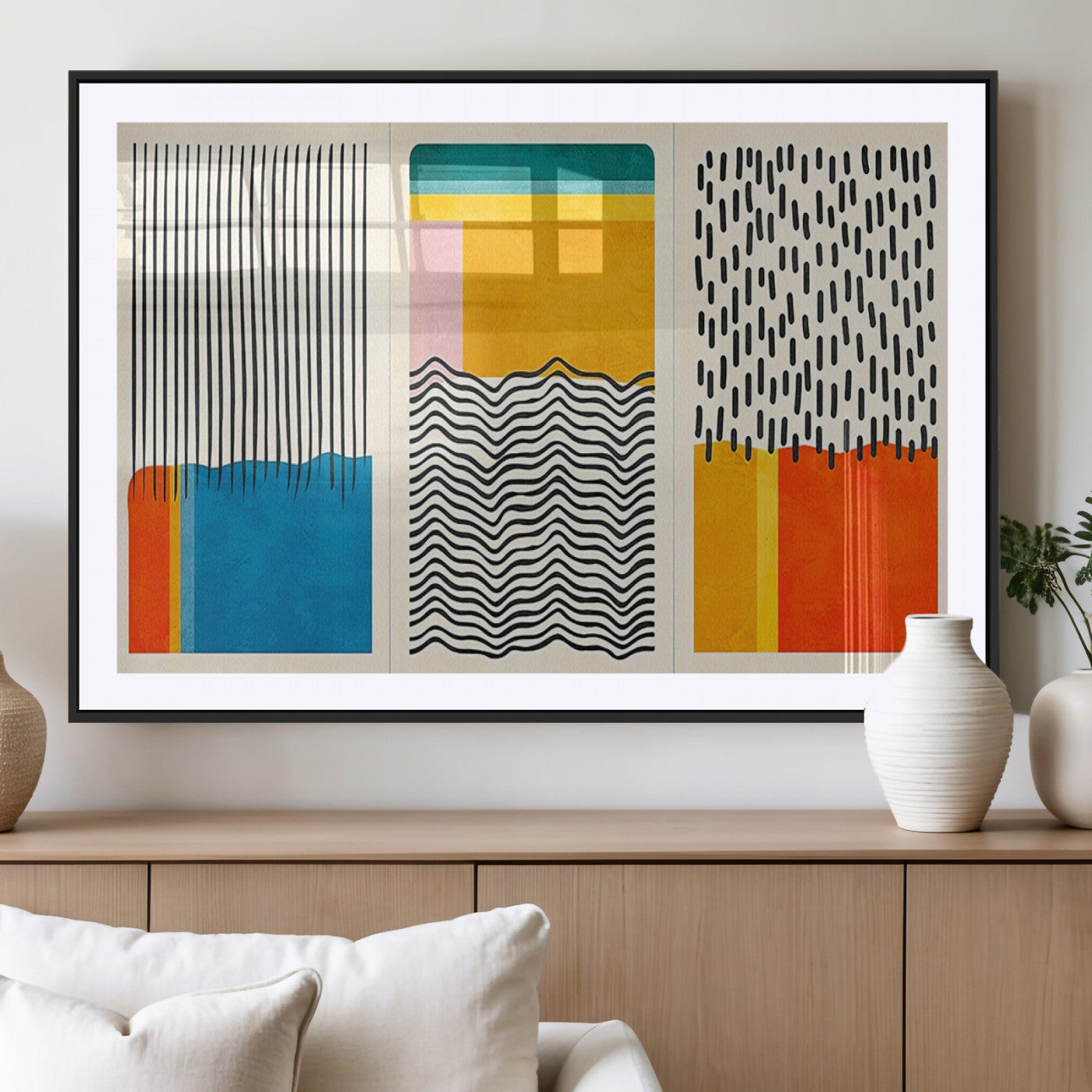 MGC-FP-36x24 - Canvas Print Wall Art Abstract Illustrs Art Boho, Framed Abstract Boho Art