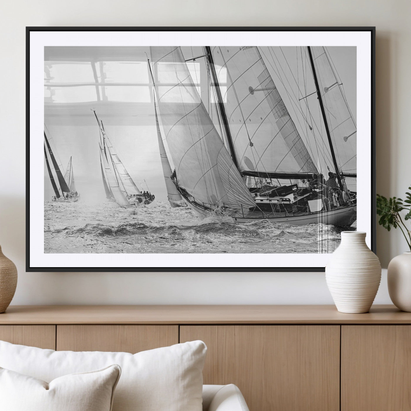 MGC-FP-36x24 - Yacht Sailboat Regatta Canvas Wall Art Canvas Print