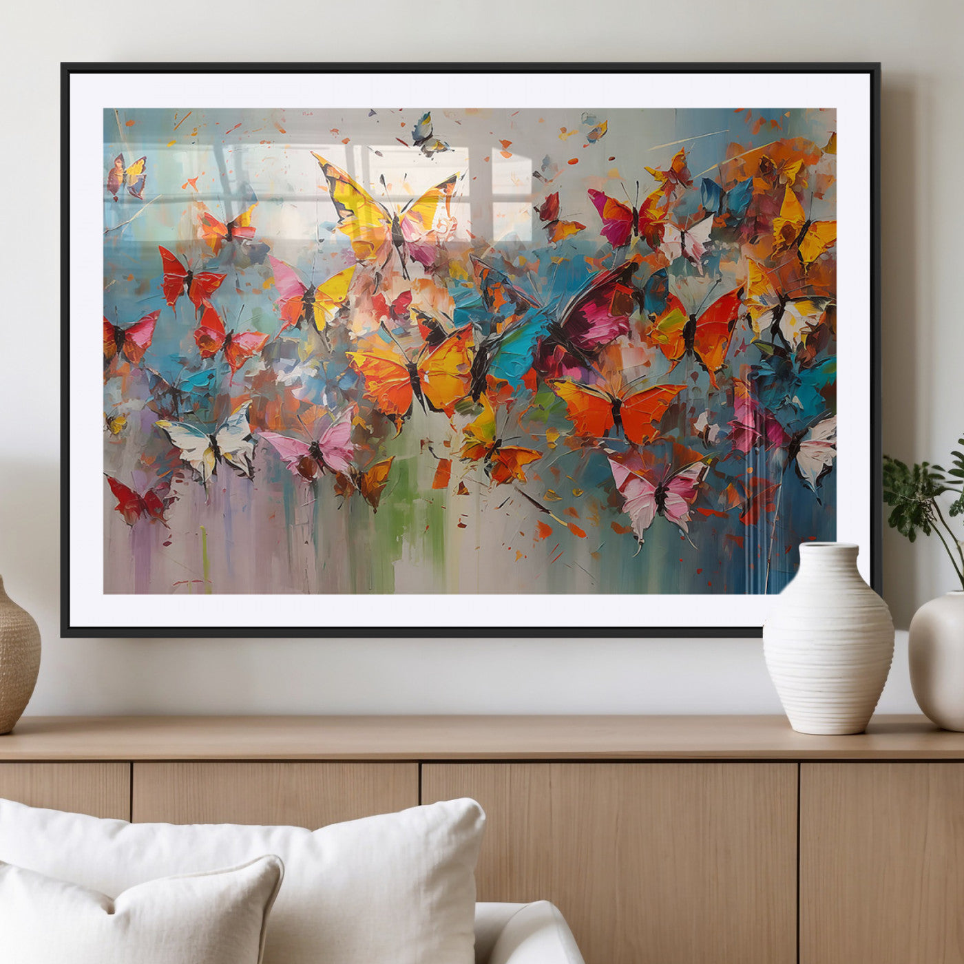-Abstract Butterfly Wall Art Canvas Print