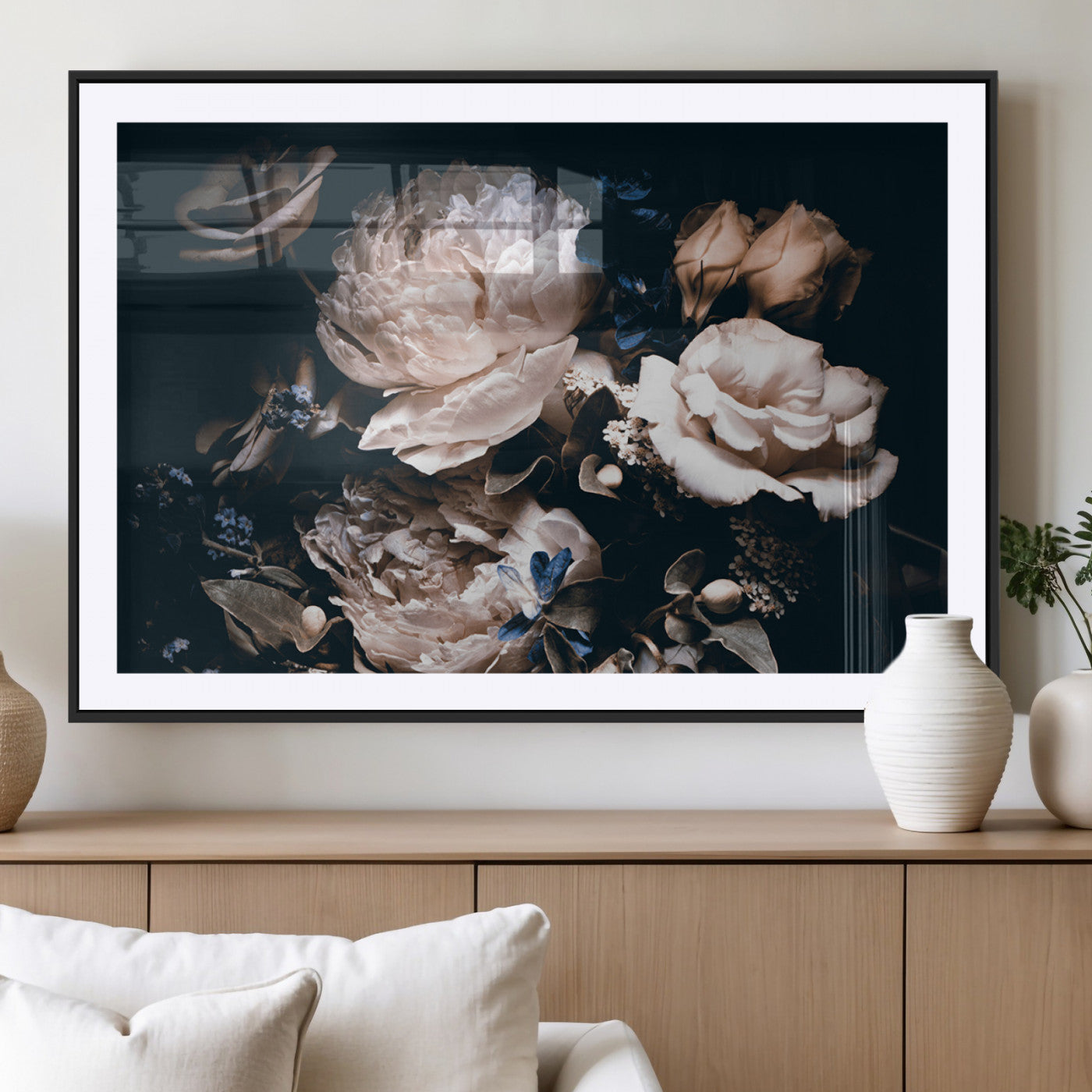MGC-FP-36x24 - Pink Peonies Flowers Large Canvas Art Print
