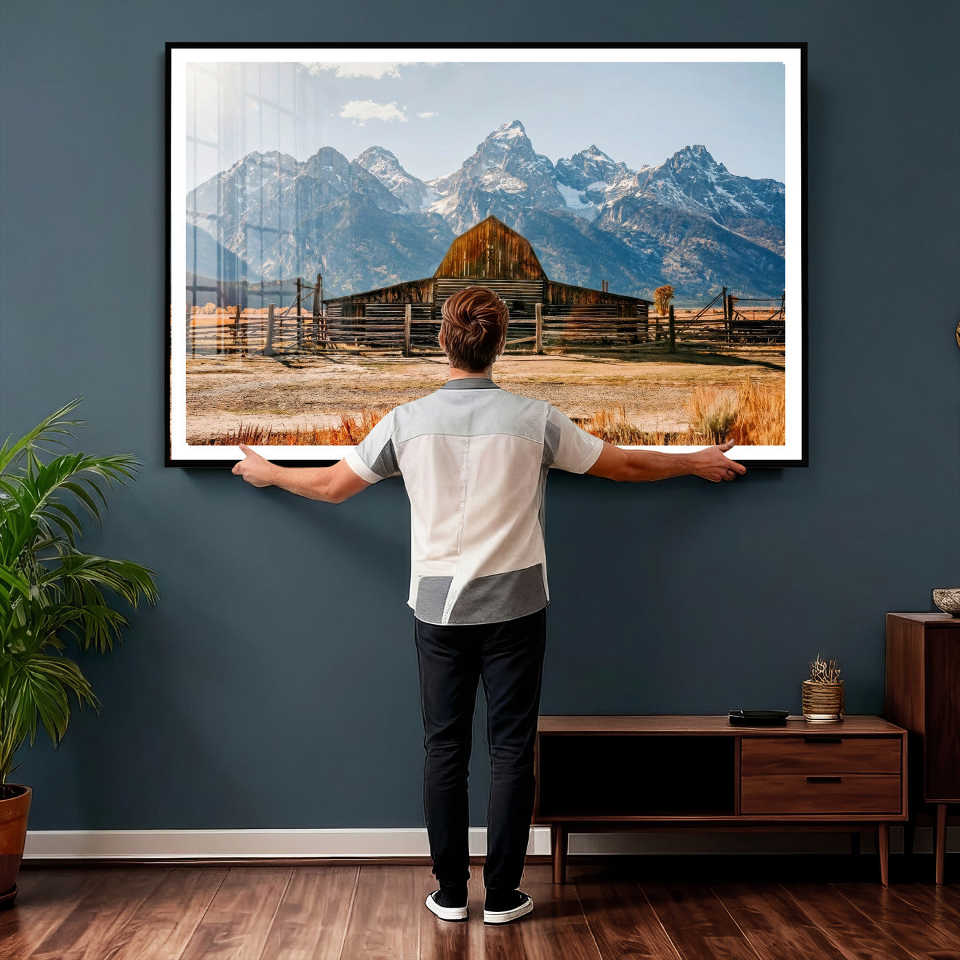 26513-MGV-CV-36X24 - Vintage Old Barn Field Wall Art Canvas Print for Farmhouse Decor - Rustic Barn Wall Art Canvas Print