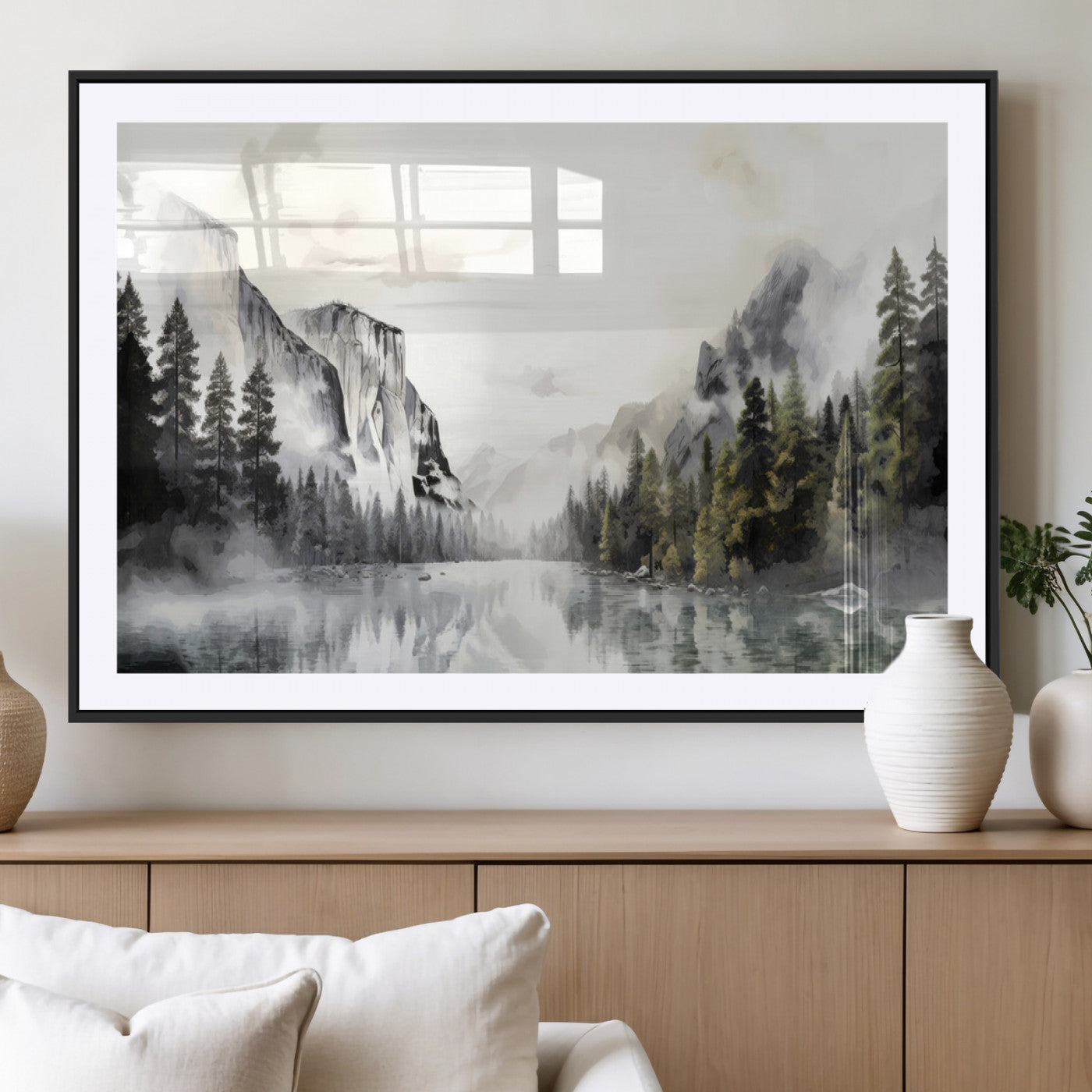 -Yosemite Valley Wall Art Canvas Print – Framed and Ready to Hang – Majestic Nature Landscape Décor
