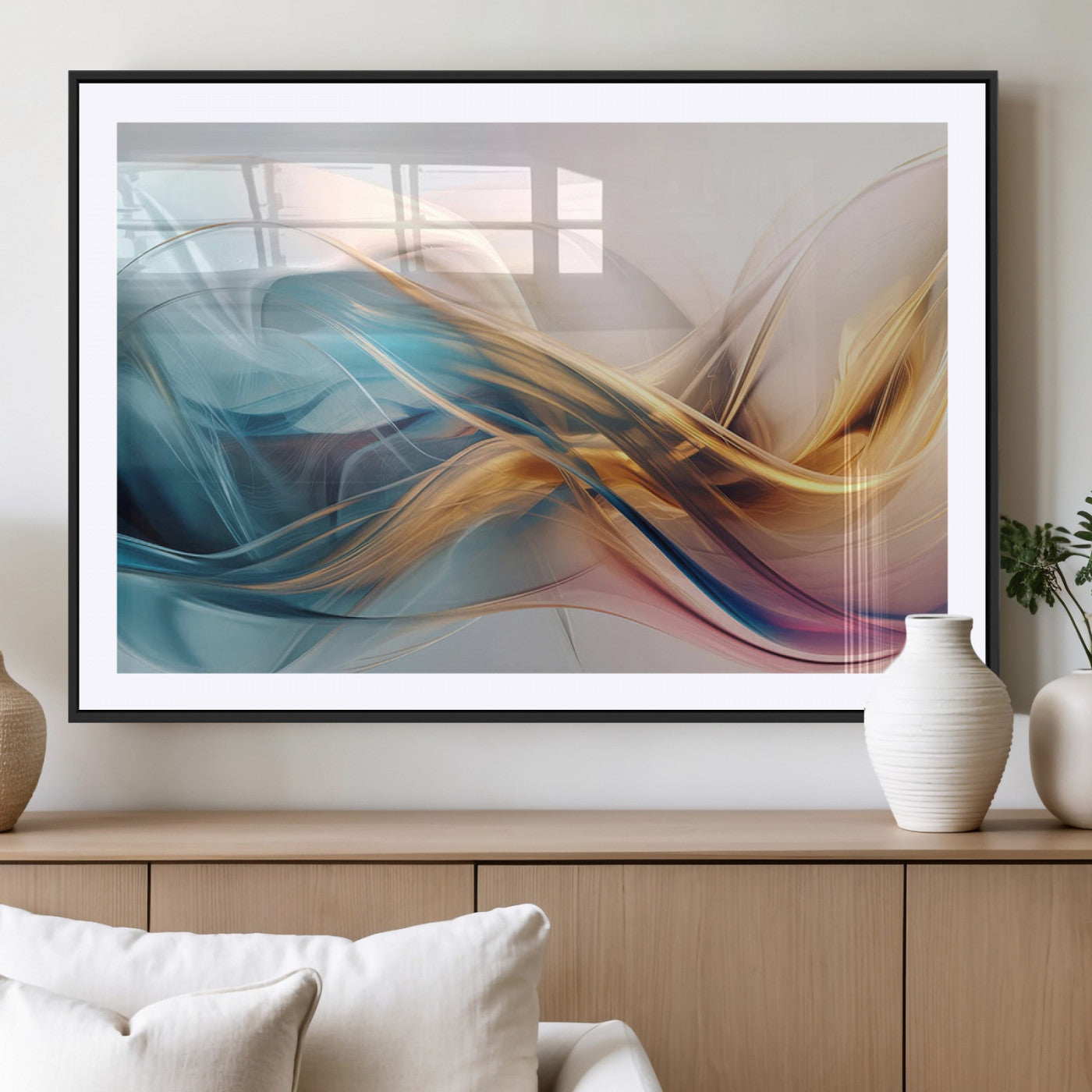 -Abstract Flowing Colors Wall Art Canvas Print