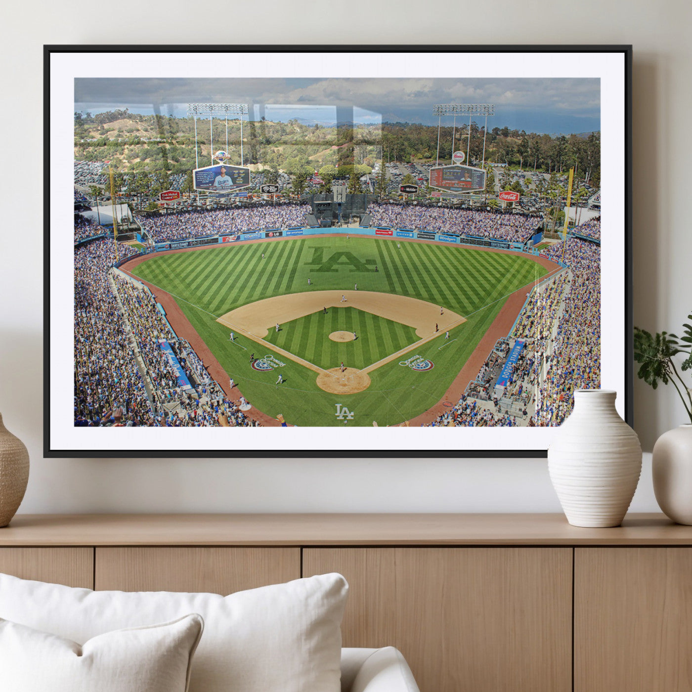 34760-MGC-FP-36x24_Black-Citi Field Wall Art Print | 3-Panel New York Mets Baseball Stadium Canvas Print | Framed Sports
