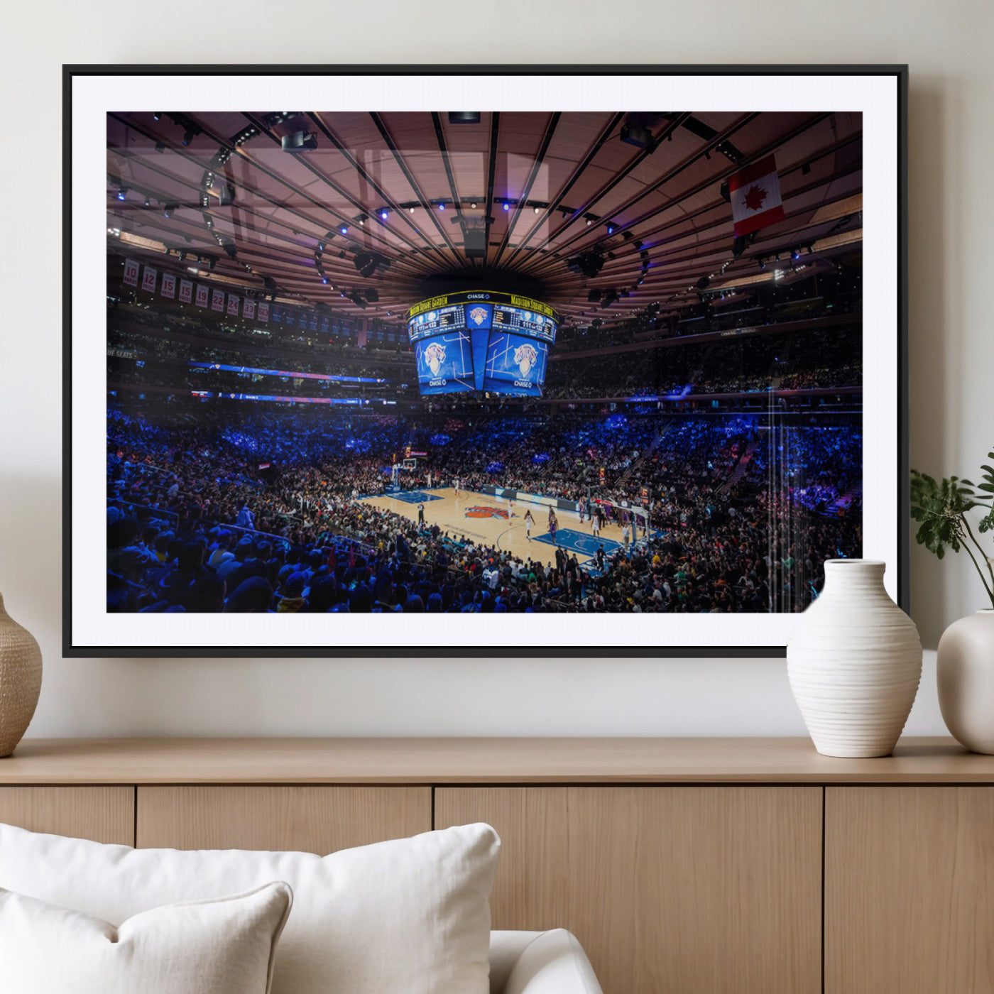 MGC-FP-36x24 - Madison Square Garden Basketball Print Canvas- Madison Square Garden Basketball Game Triple Canvas