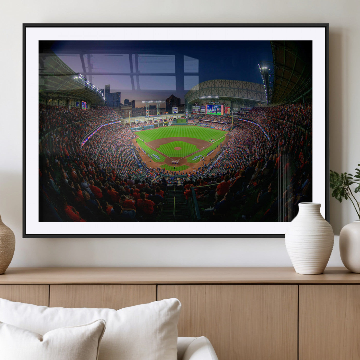 MGC-FP-36x24 - Houston Astros Baseball Print Canvas - Houston Minute Maid Park Stadium Wall Art Canvas Print