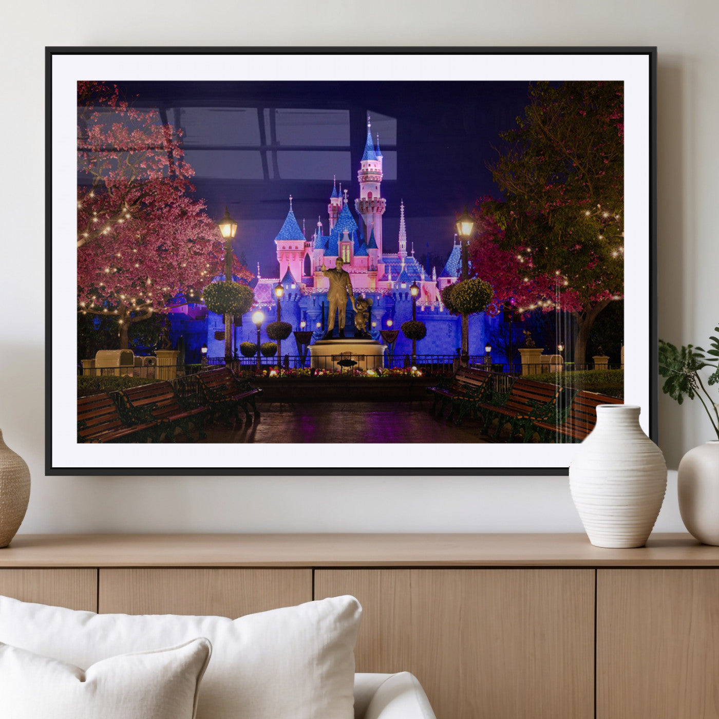 MGC-FP-36x24 - Castle Large Wall Art Disney Magic Kingdom Kids Room Decor - Disney World Christmas Home Decor Child