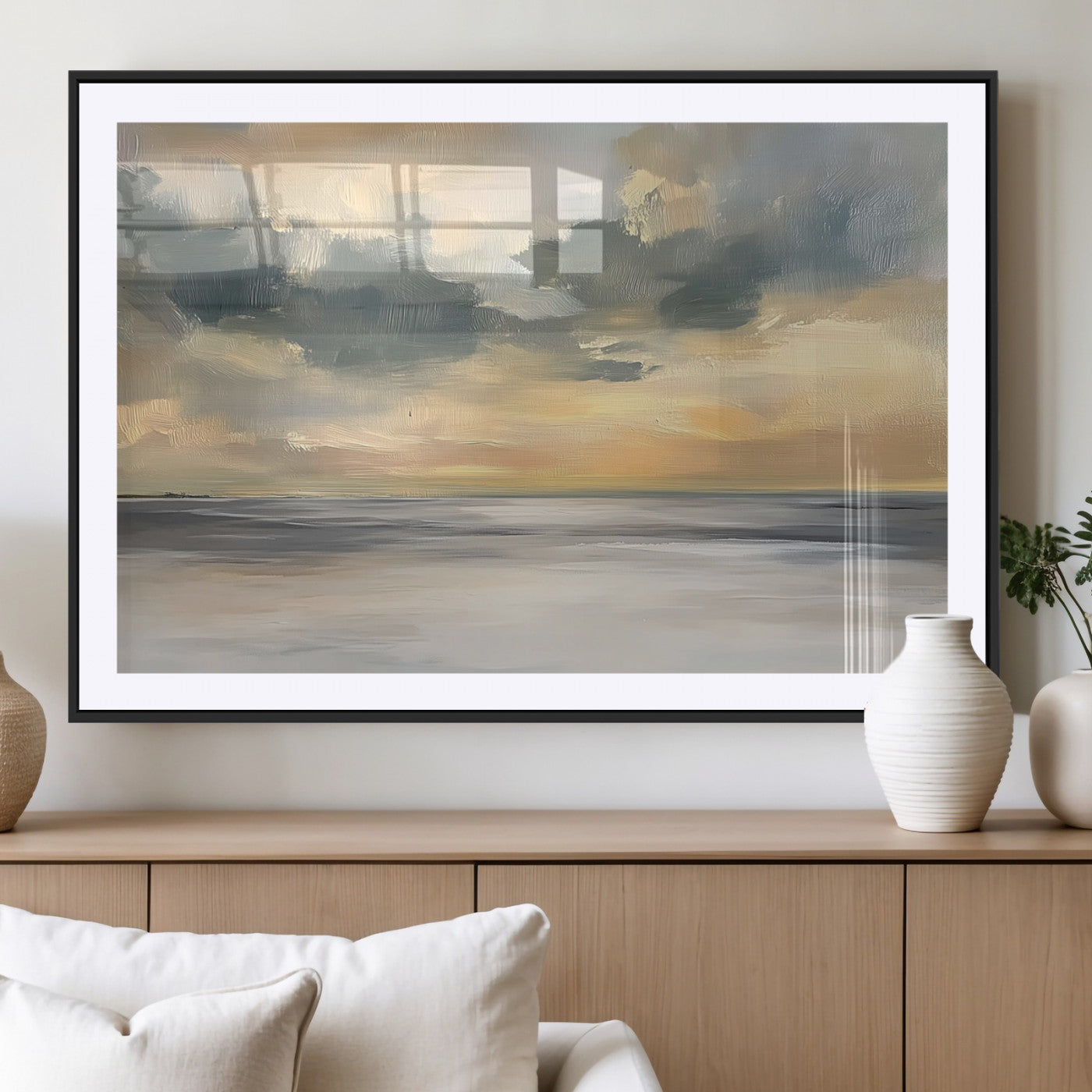 MGC-FP-36x24 - Modern Coastal Artwork with Vibrant Abstract Ocean Waves Wall Art Canvas Print for Contemporary